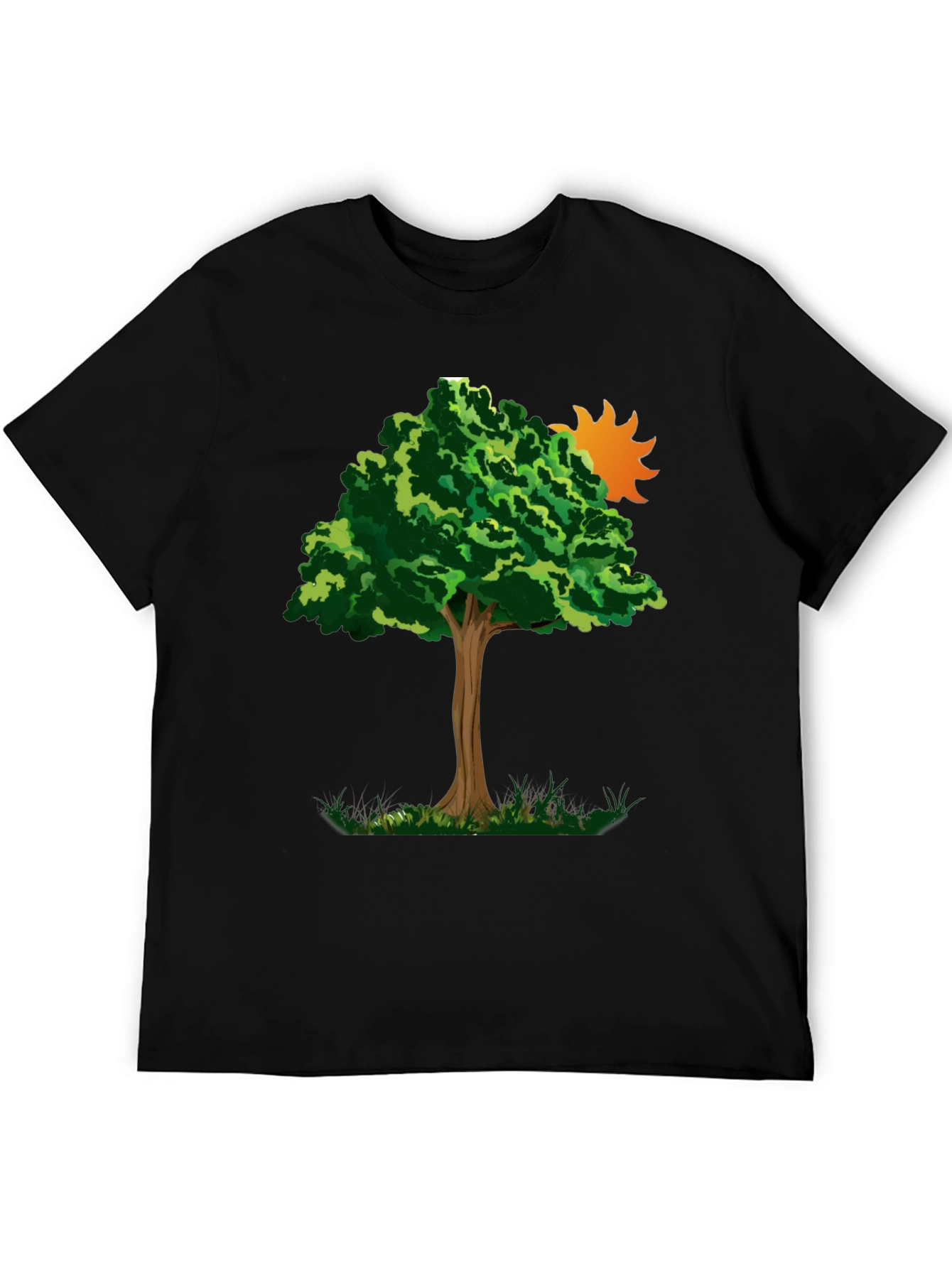 Nature Tree Graphic Tee - Black Cotton Blend