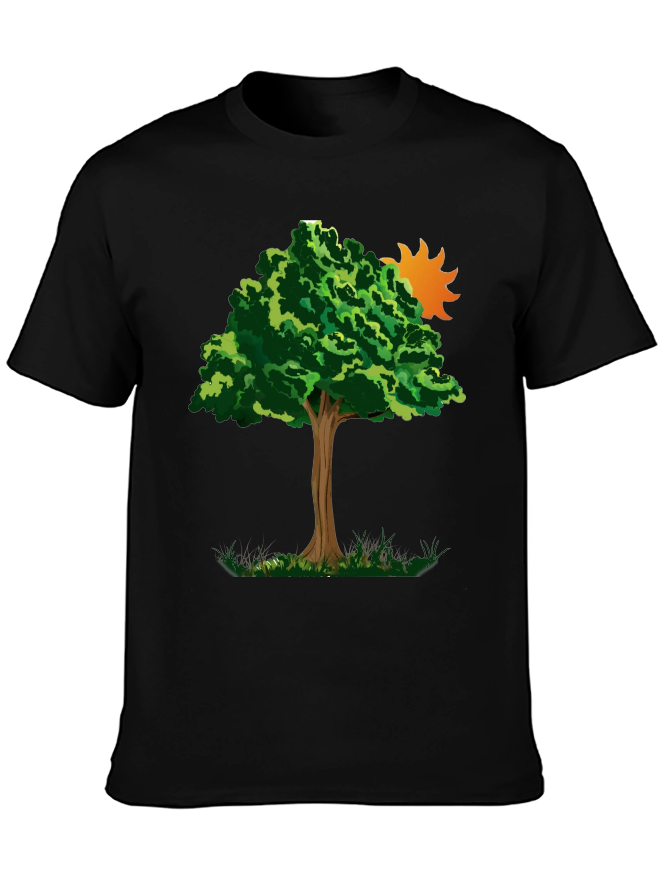 Nature Tree Graphic Tee - Black Cotton Blend