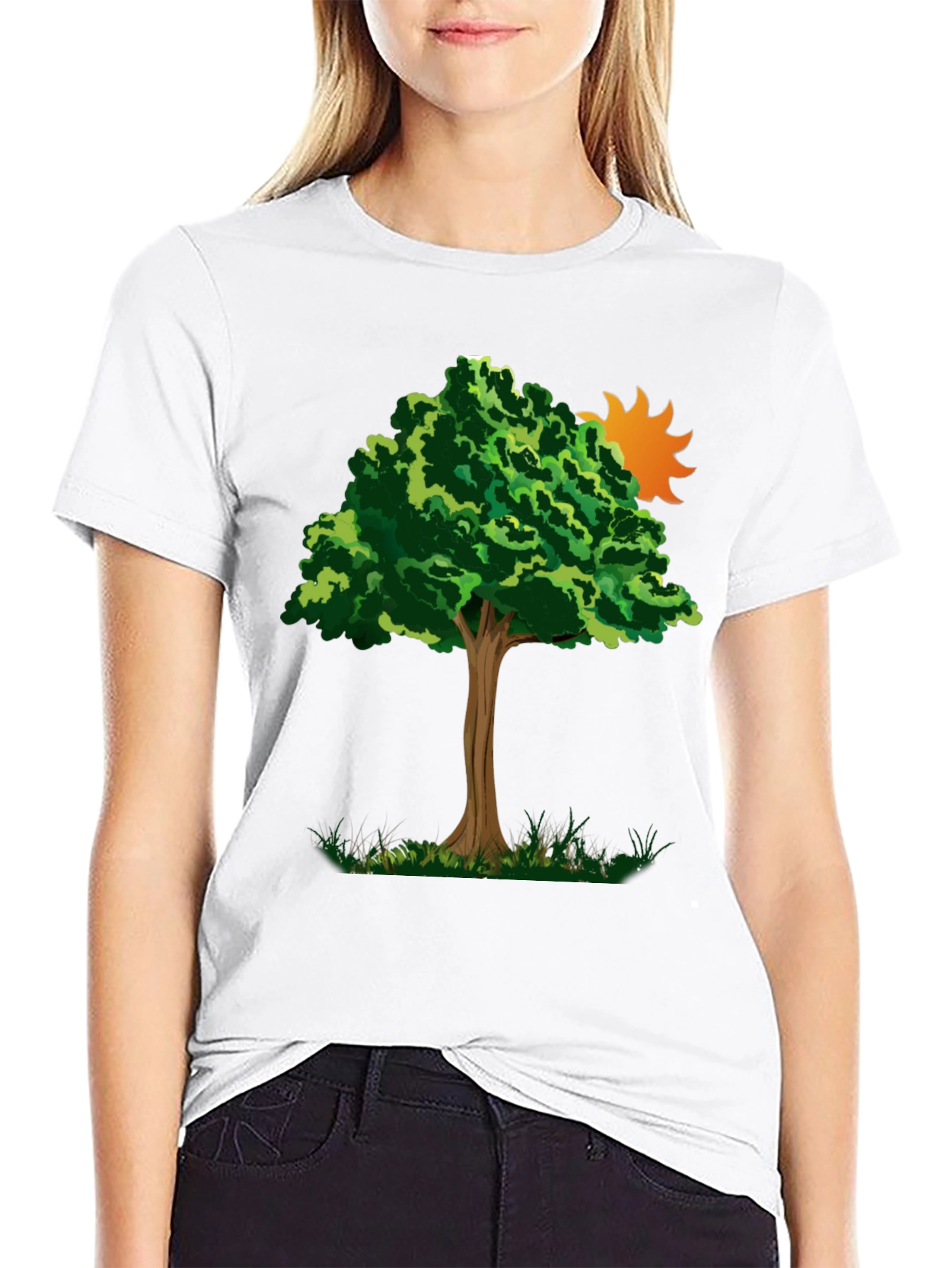 Nature Tree Graphic Tee - Black Cotton Blend
