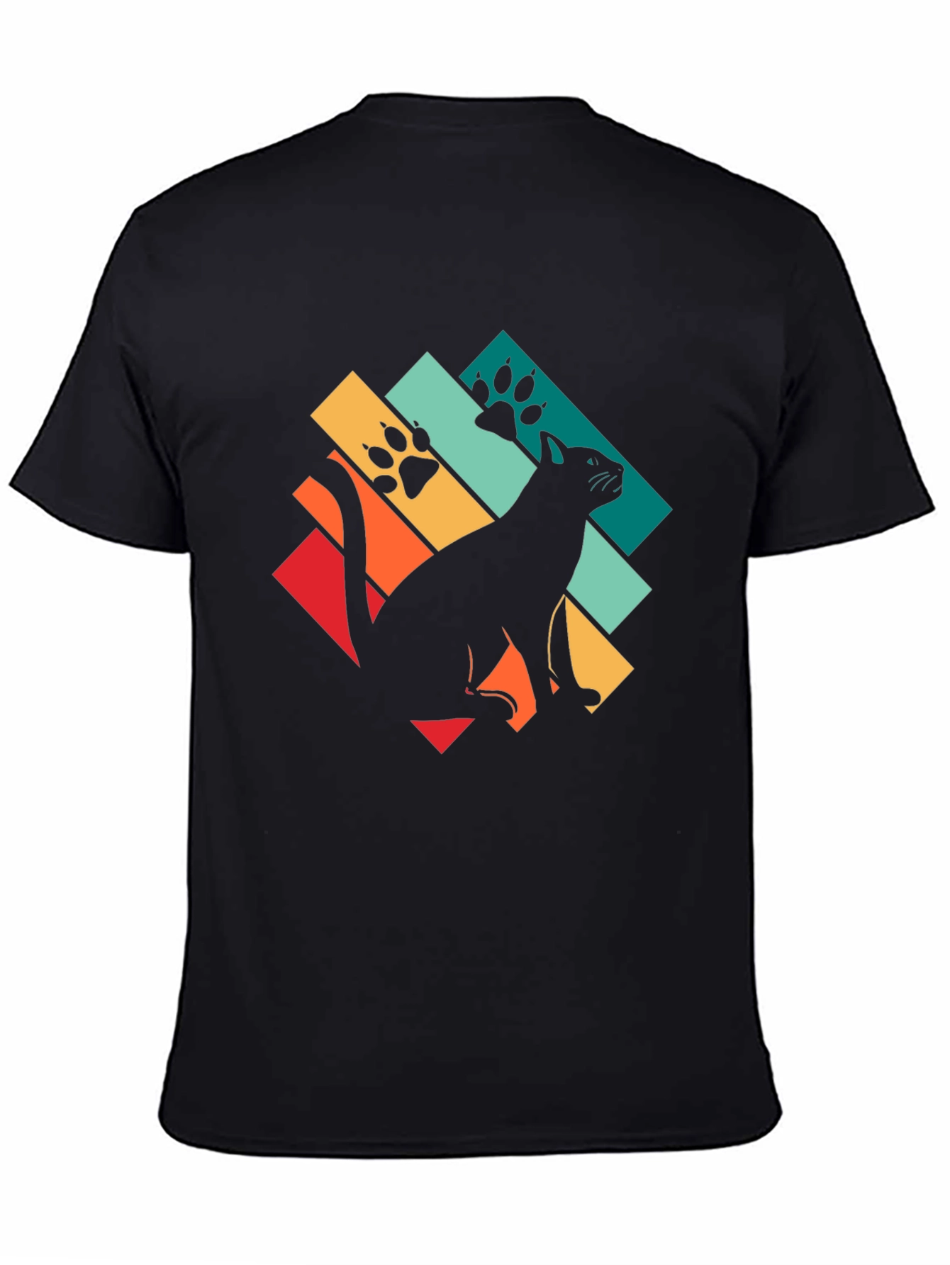 Retro Cat Paw Print T-Shirt