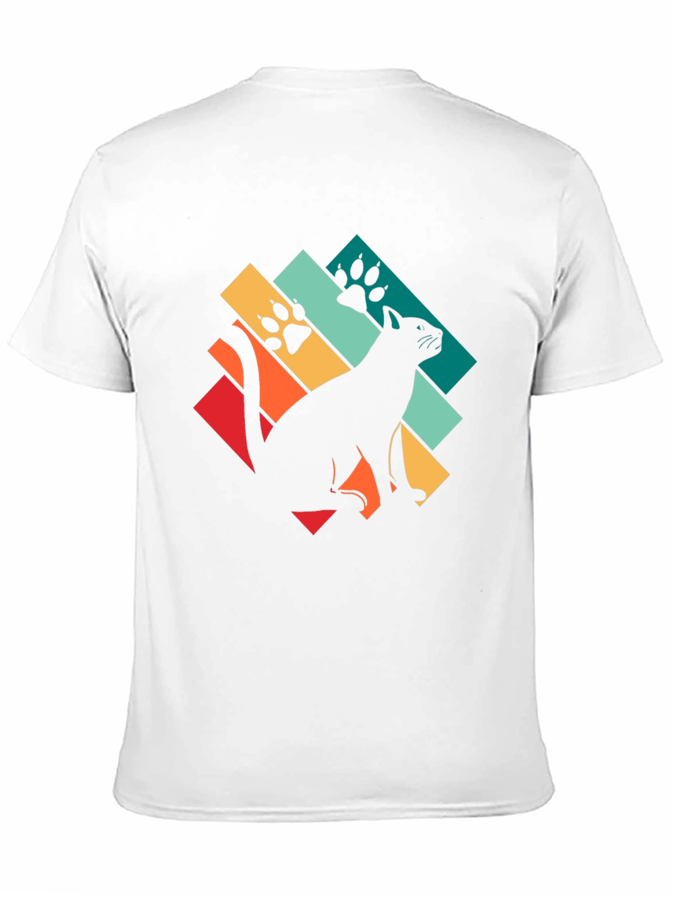 Retro Cat Paw Print T-Shirt