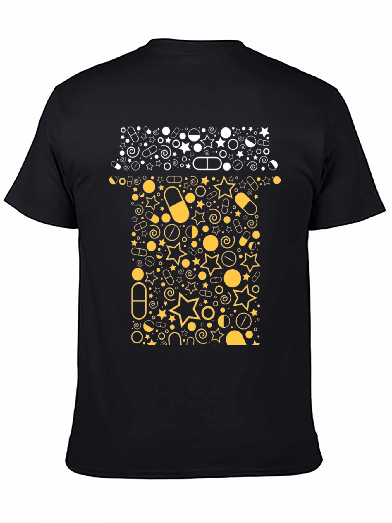 Pill Bottle Graphic Tee - Black Cotton T-Shirt