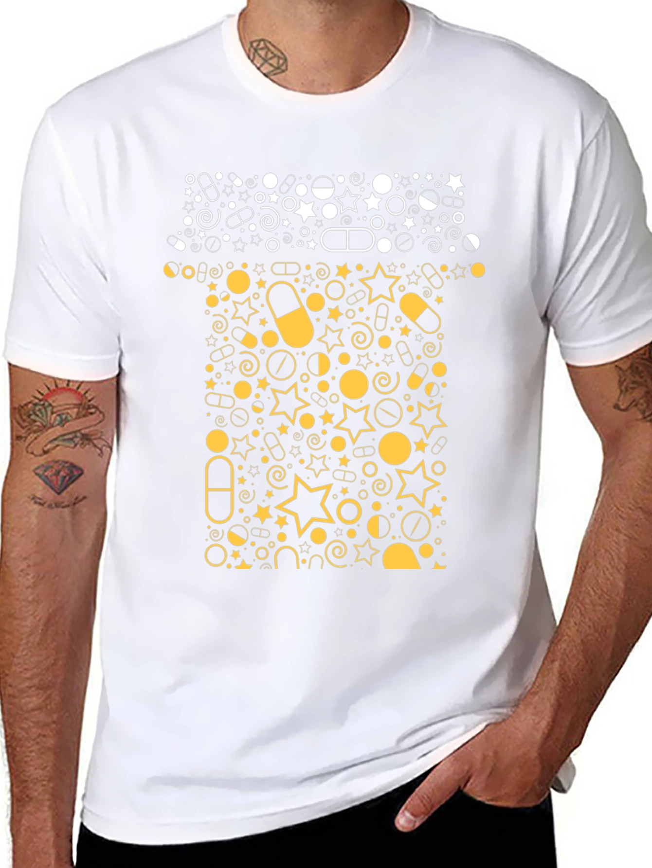 Pill Bottle Graphic Tee - Black Cotton T-Shirt