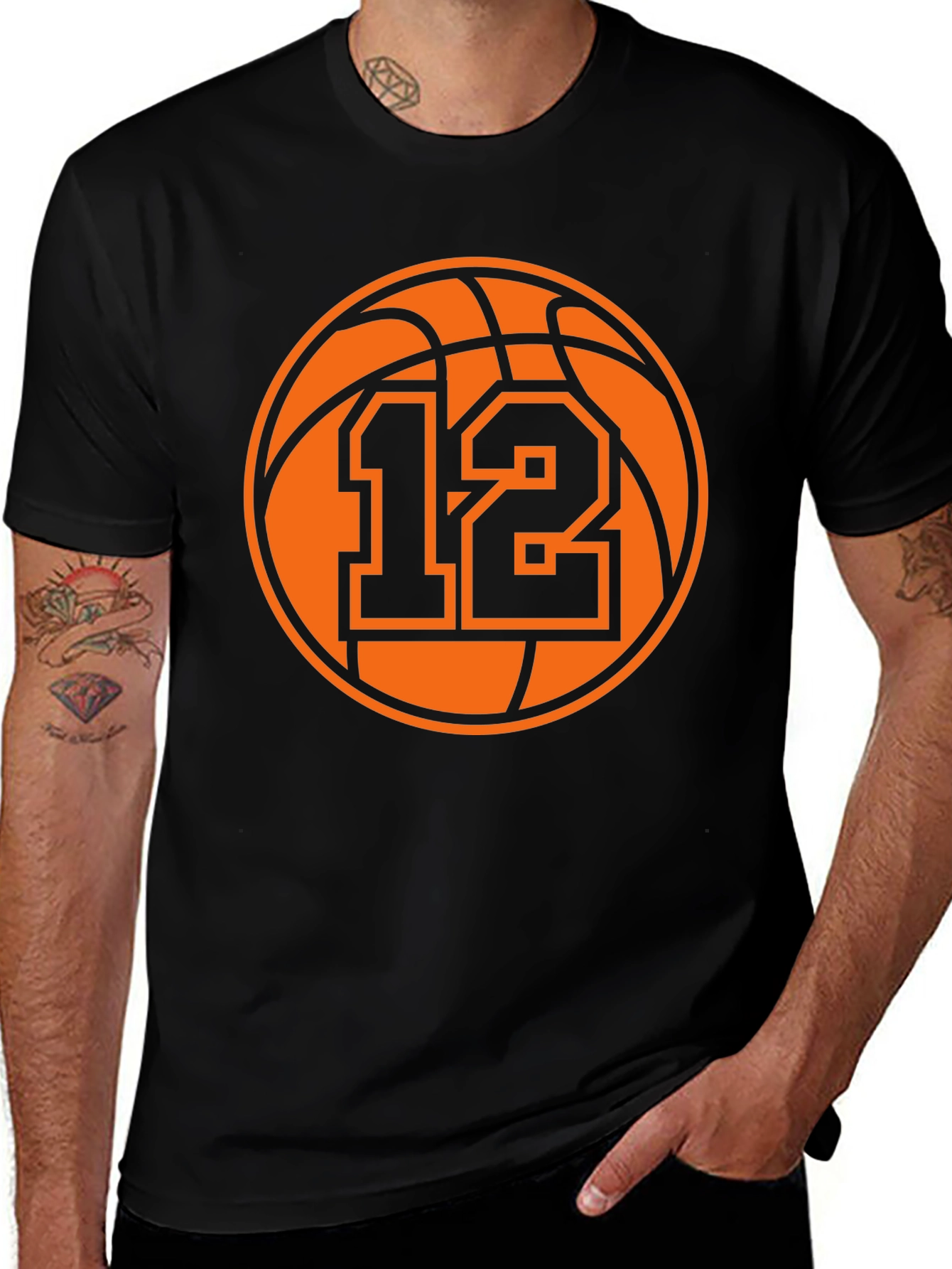 Basketball Jersey Number 12 Graphic T-Shirt