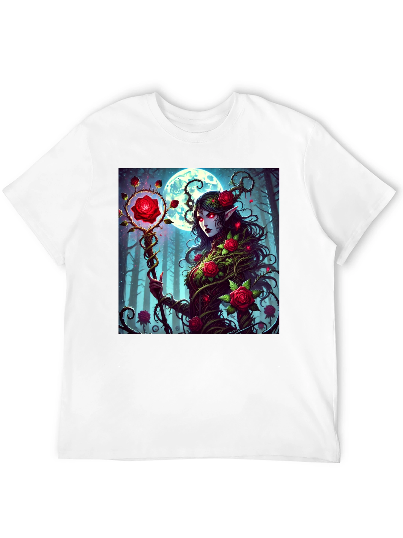Rose Enchantress Graphic Tee - Dark Fantasy Style