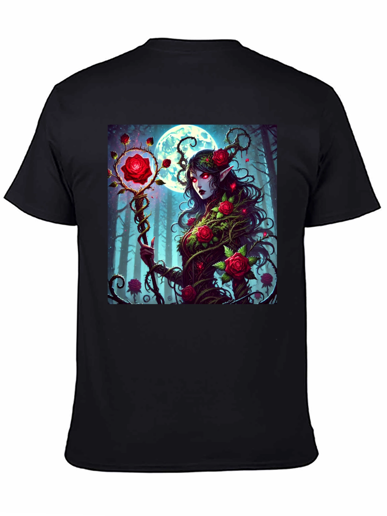 Rose Enchantress Graphic Tee - Dark Fantasy Style