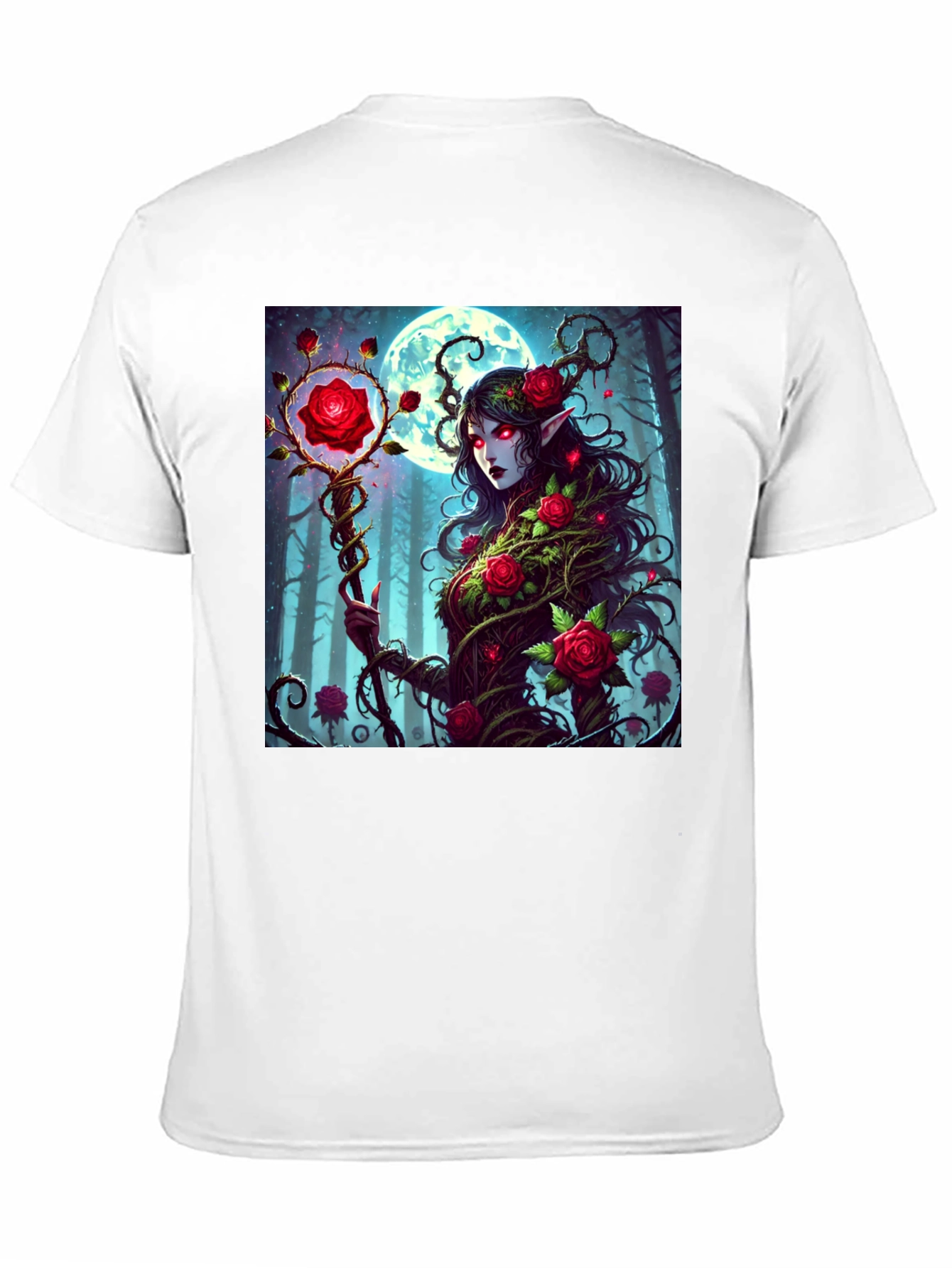 Rose Enchantress Graphic Tee - Dark Fantasy Style