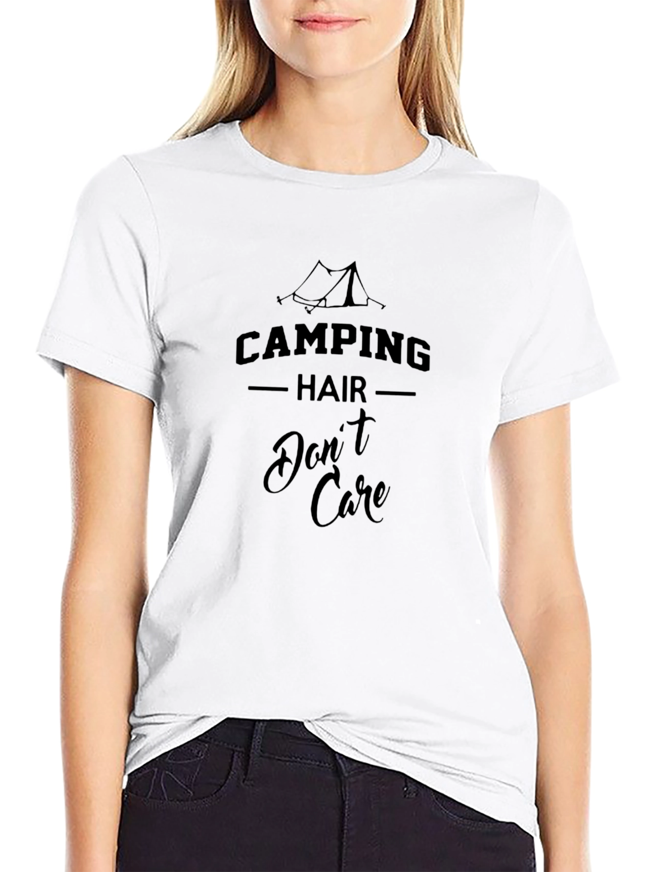 Camping Hair Dont Care Graphic Tee