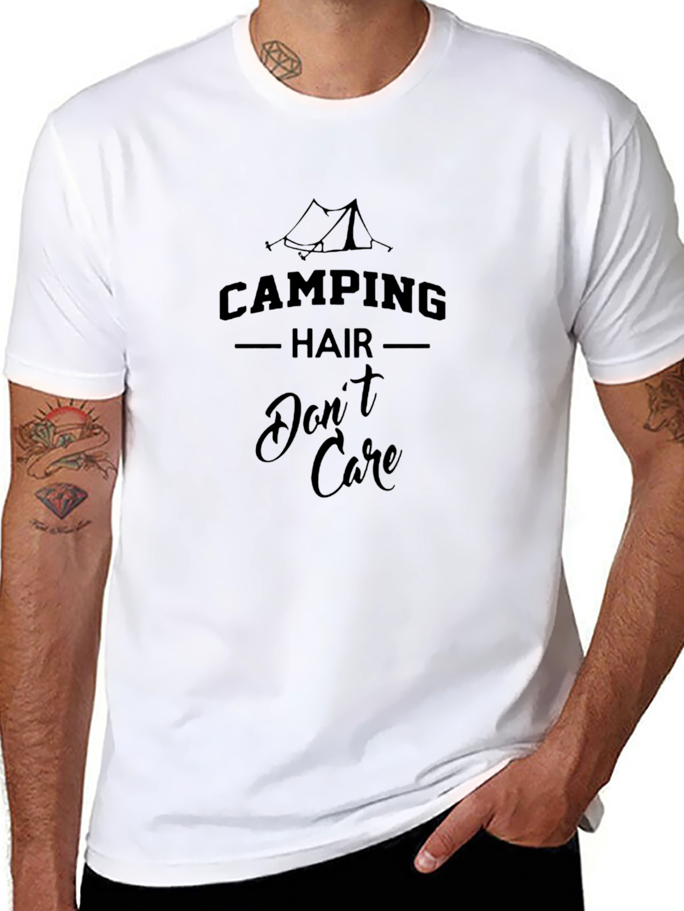 Camping Hair Dont Care Graphic Tee
