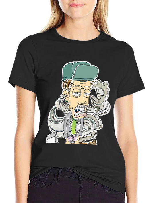 Cartoon Character Graphic Black T-Shirt