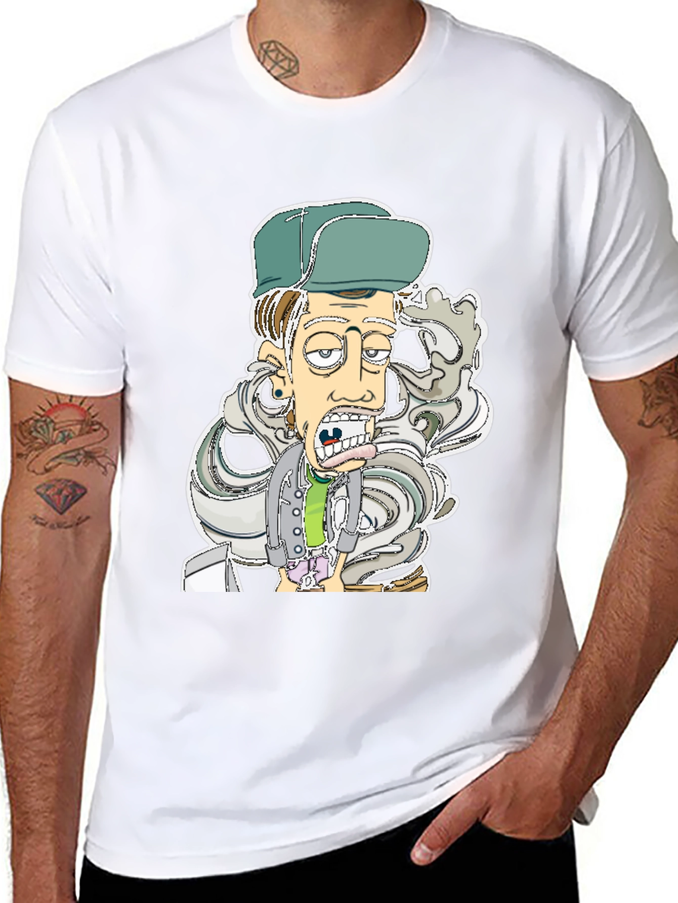 Cartoon Character Graphic Black T-Shirt