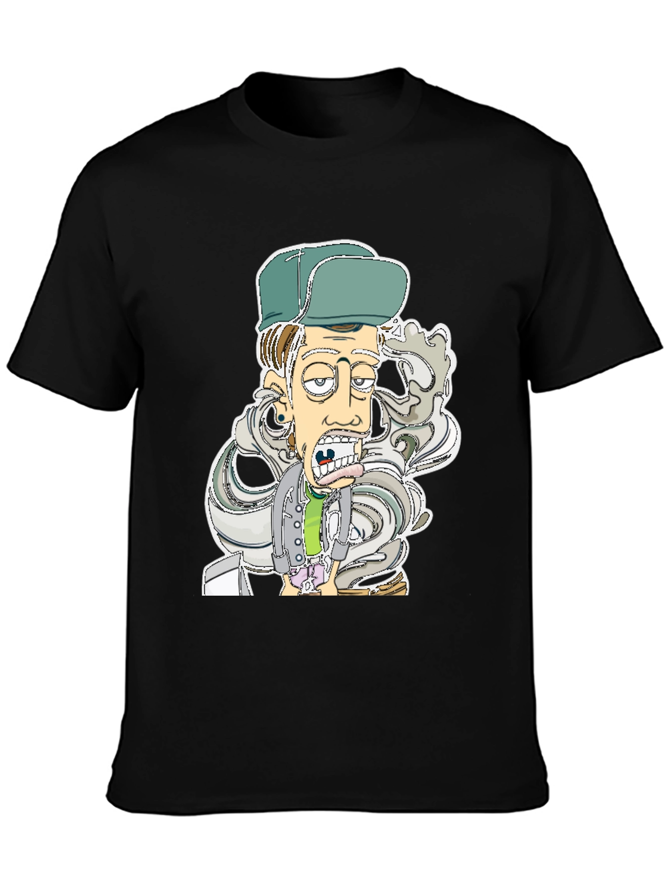 Cartoon Character Graphic Black T-Shirt