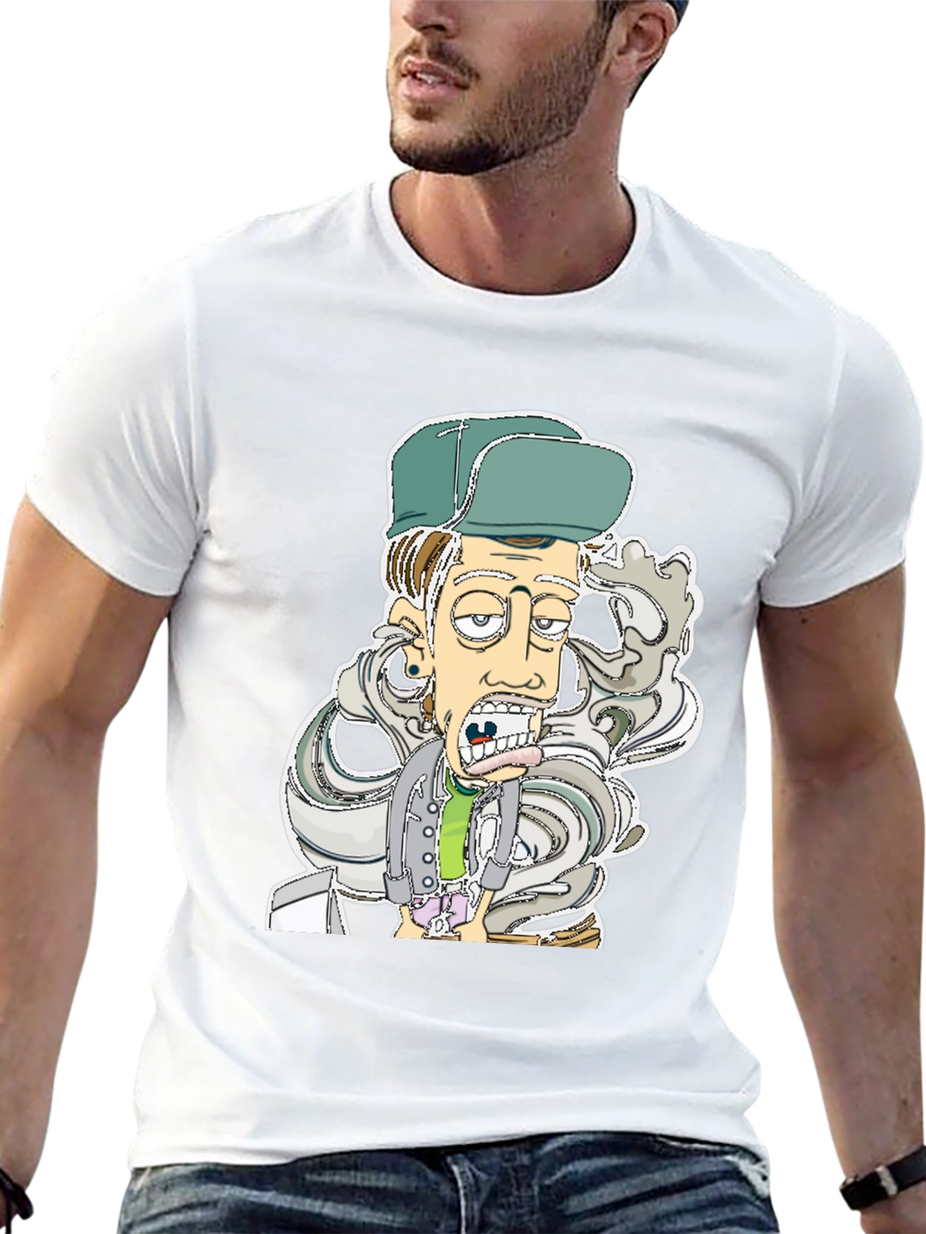 Cartoon Character Graphic Black T-Shirt