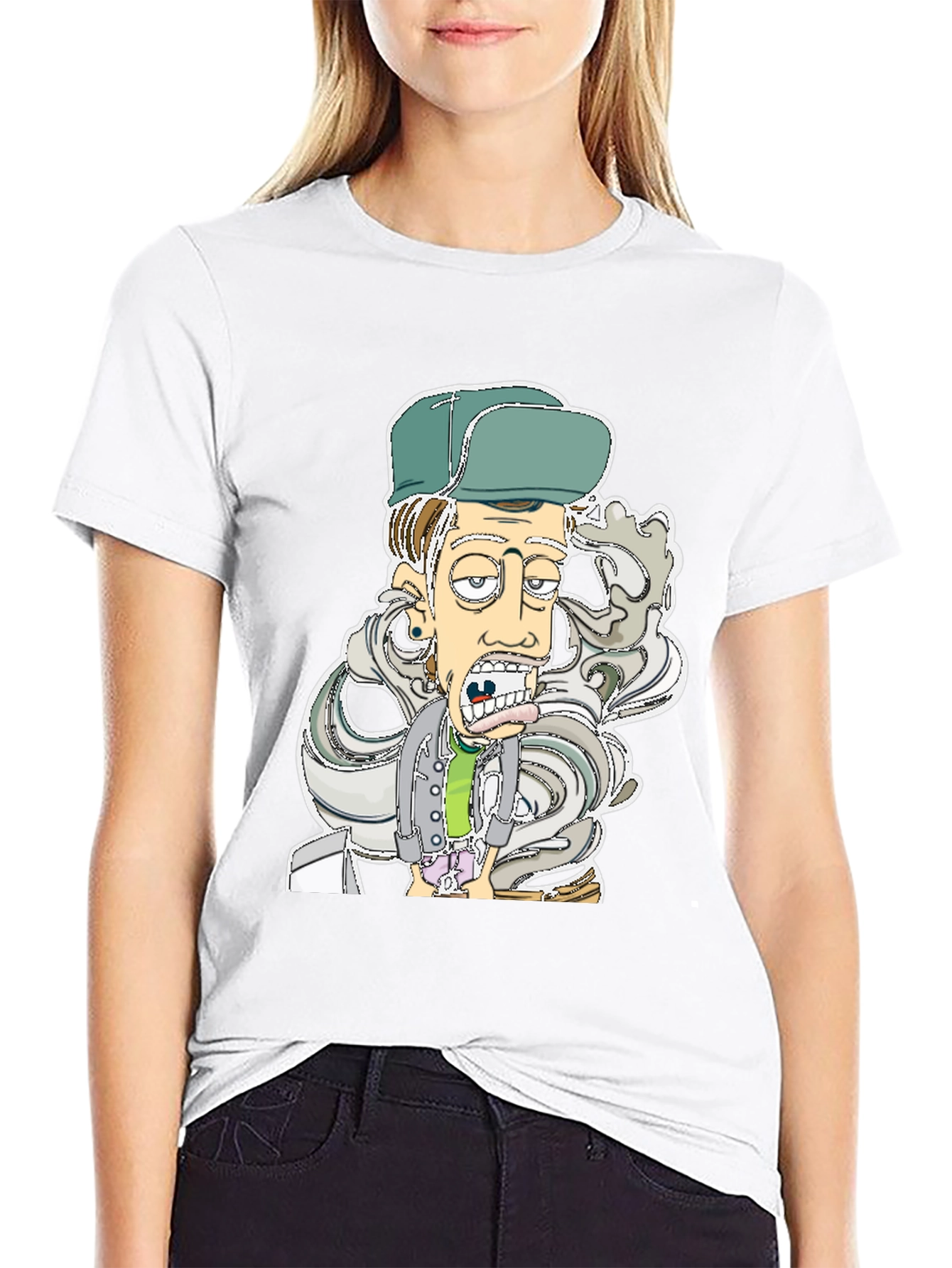 Cartoon Character Graphic Black T-Shirt