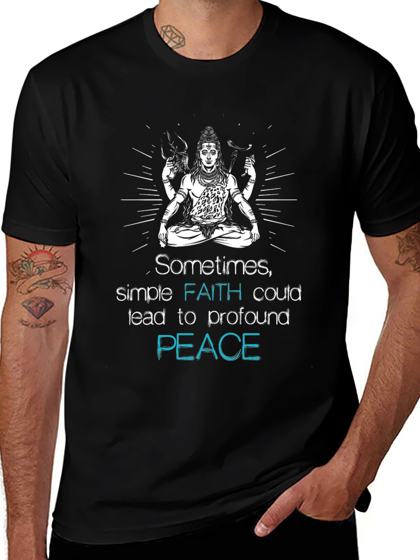 Shiva Graphic Tee: Faith & Peace