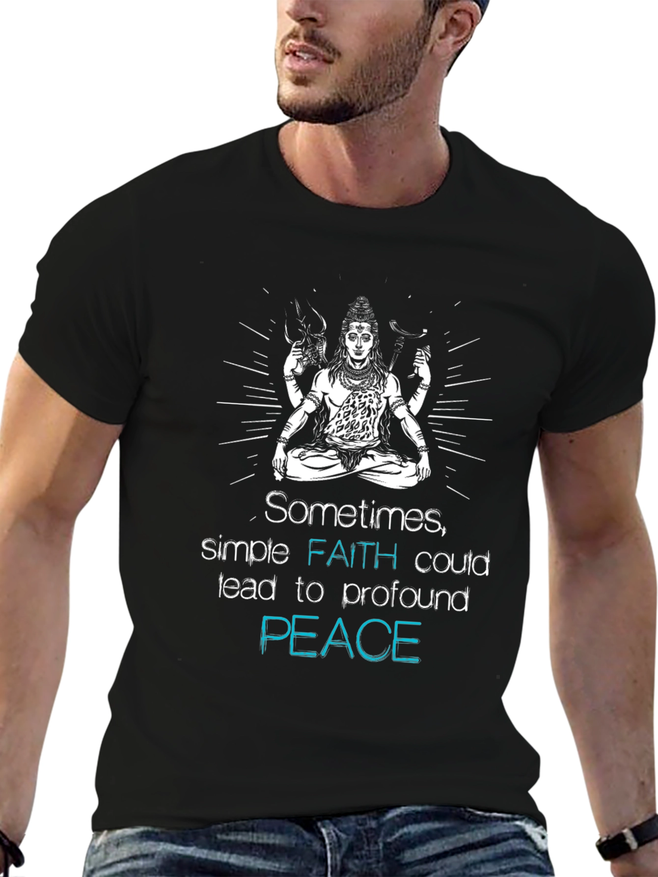 Shiva Graphic Tee: Faith & Peace