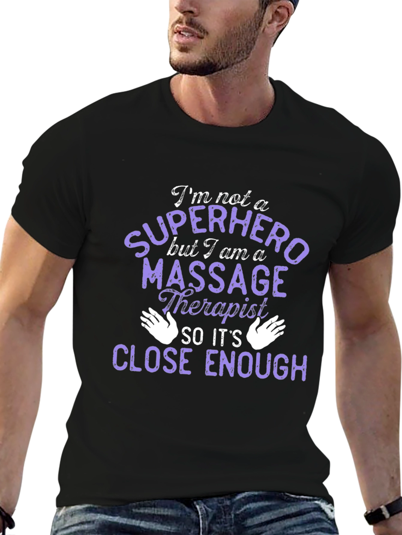 Massage Therapist Superhero T-Shirt - Black