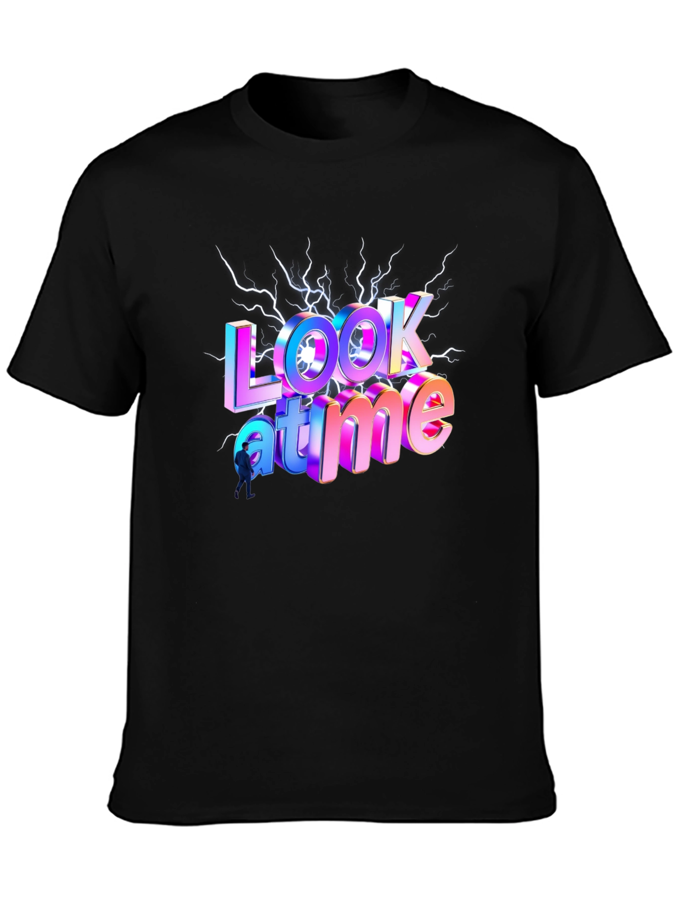 Look At Me Time Black Graphic Tee