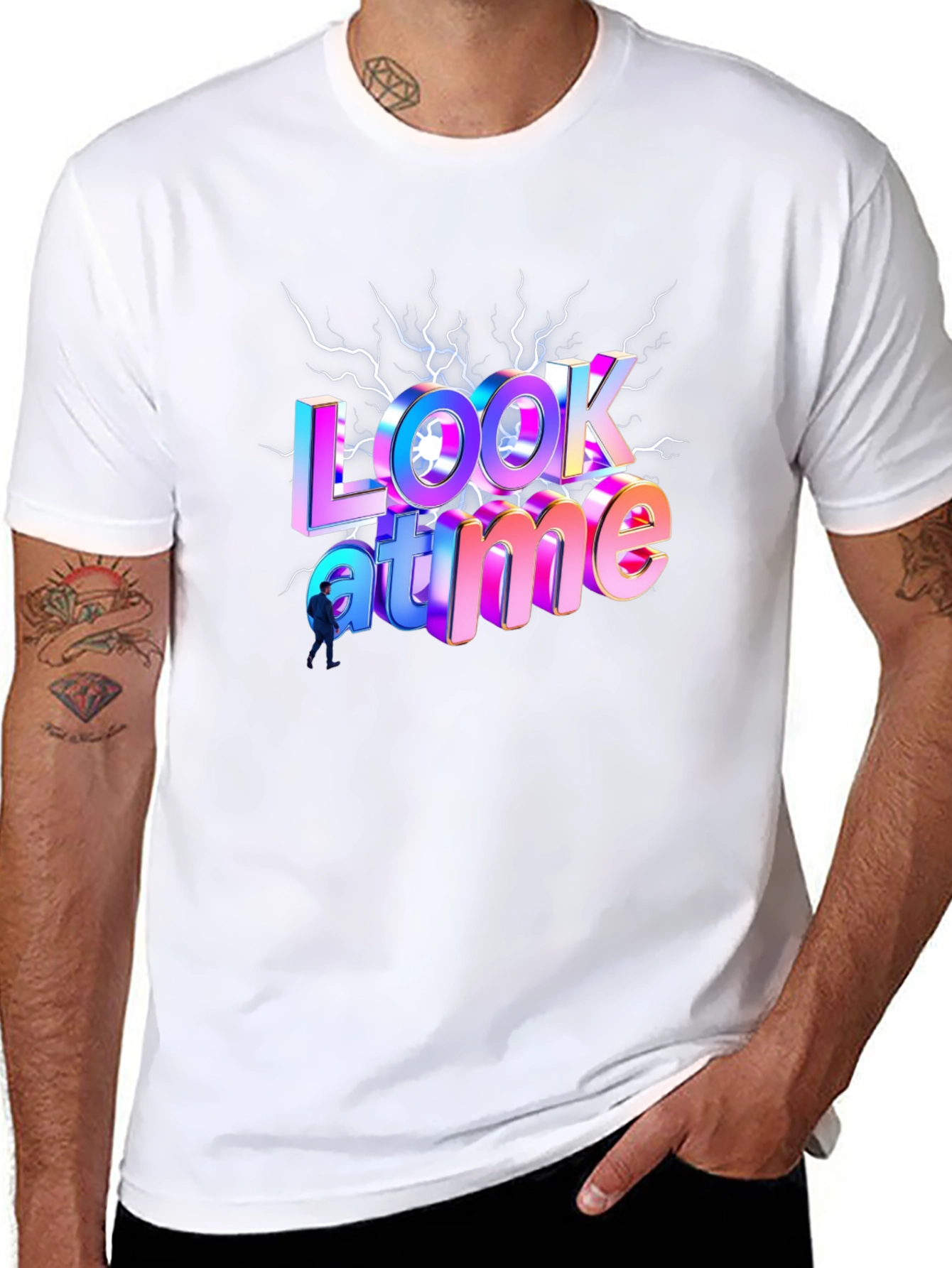 Look At Me Time Black Graphic Tee