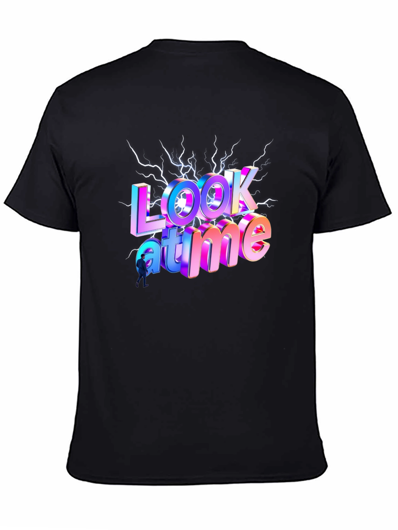 Look At Me Time Black Graphic Tee