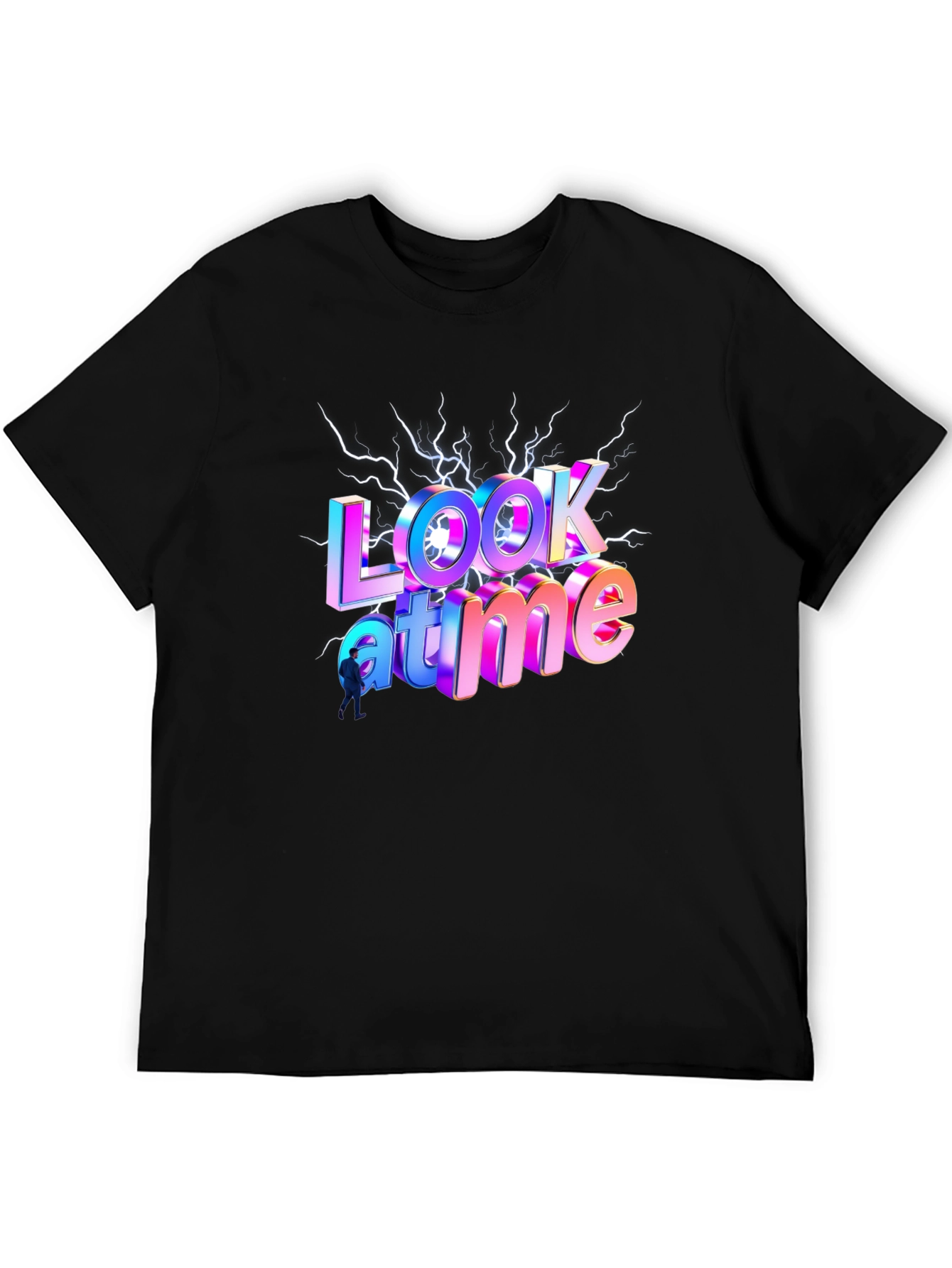 Look At Me Time Black Graphic Tee
