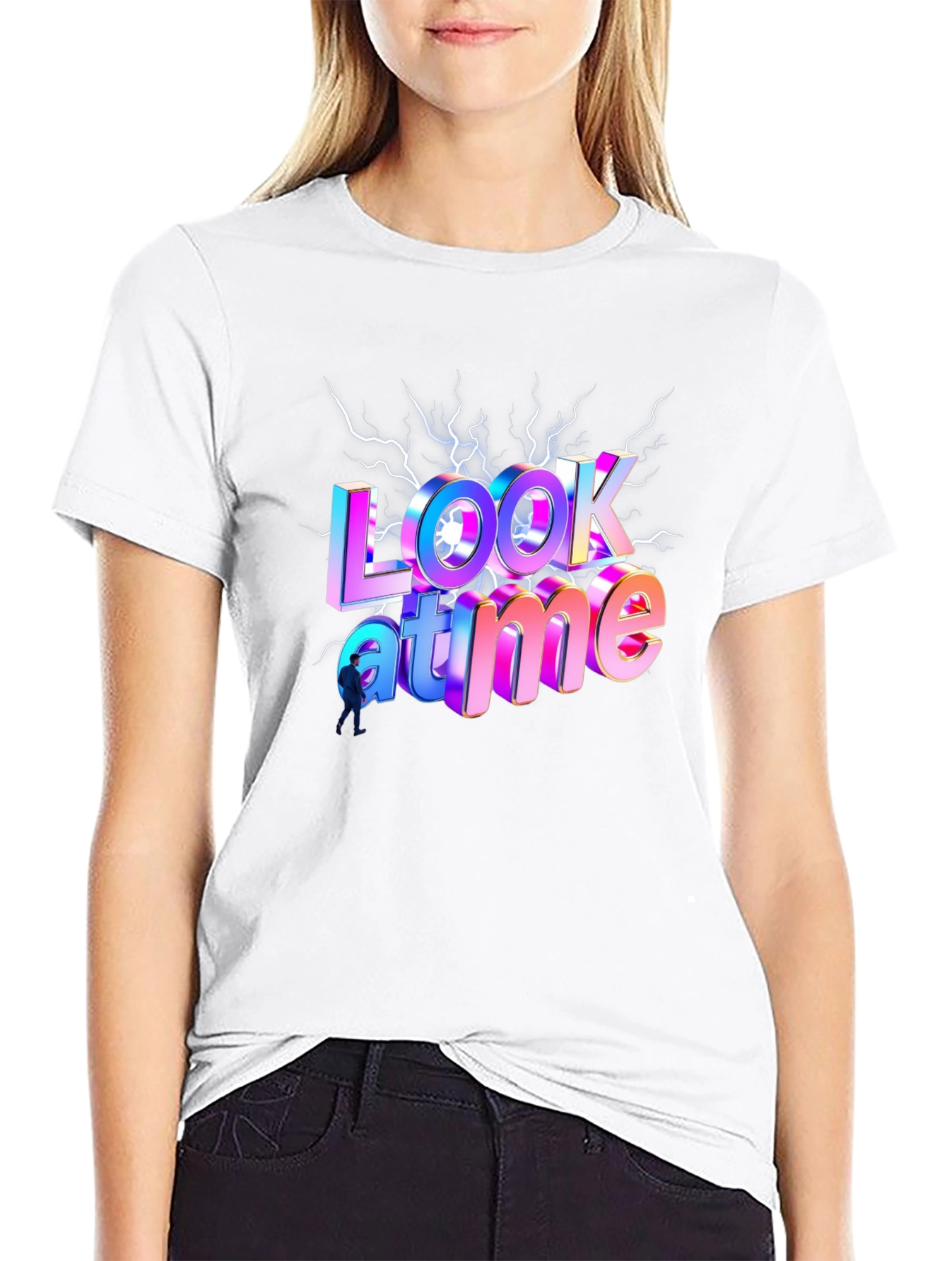 Look At Me Time Black Graphic Tee