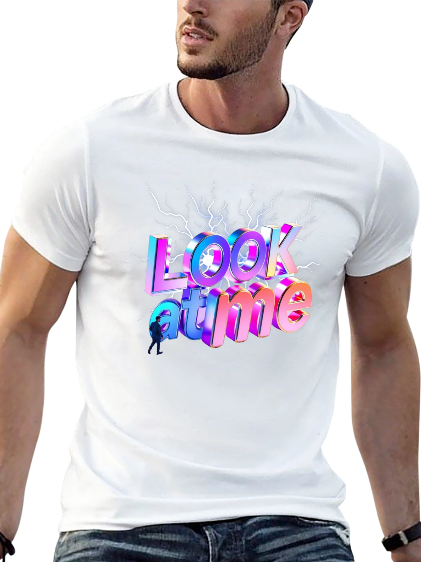 Look At Me Time Black Graphic Tee