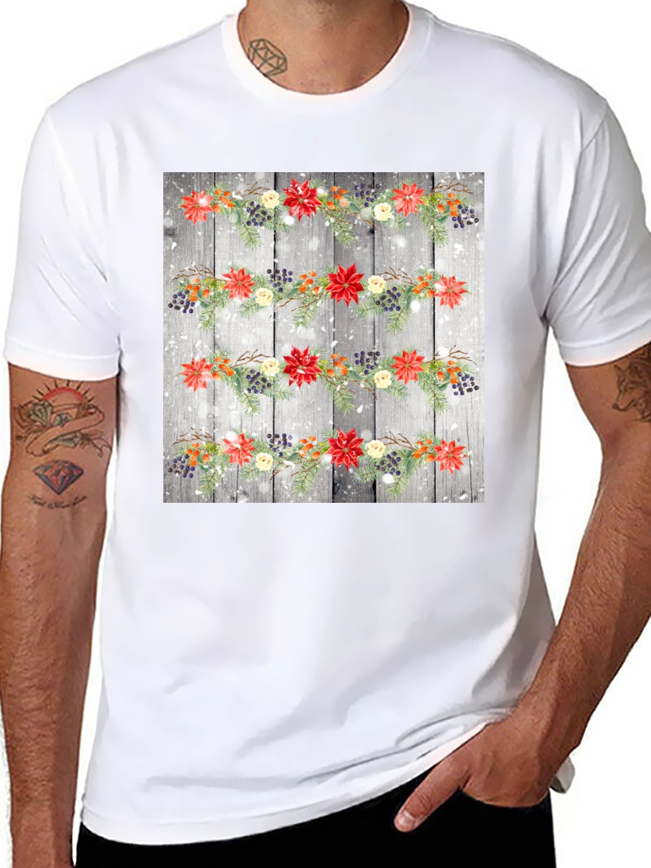 Festive Floral Garland T-Shirt