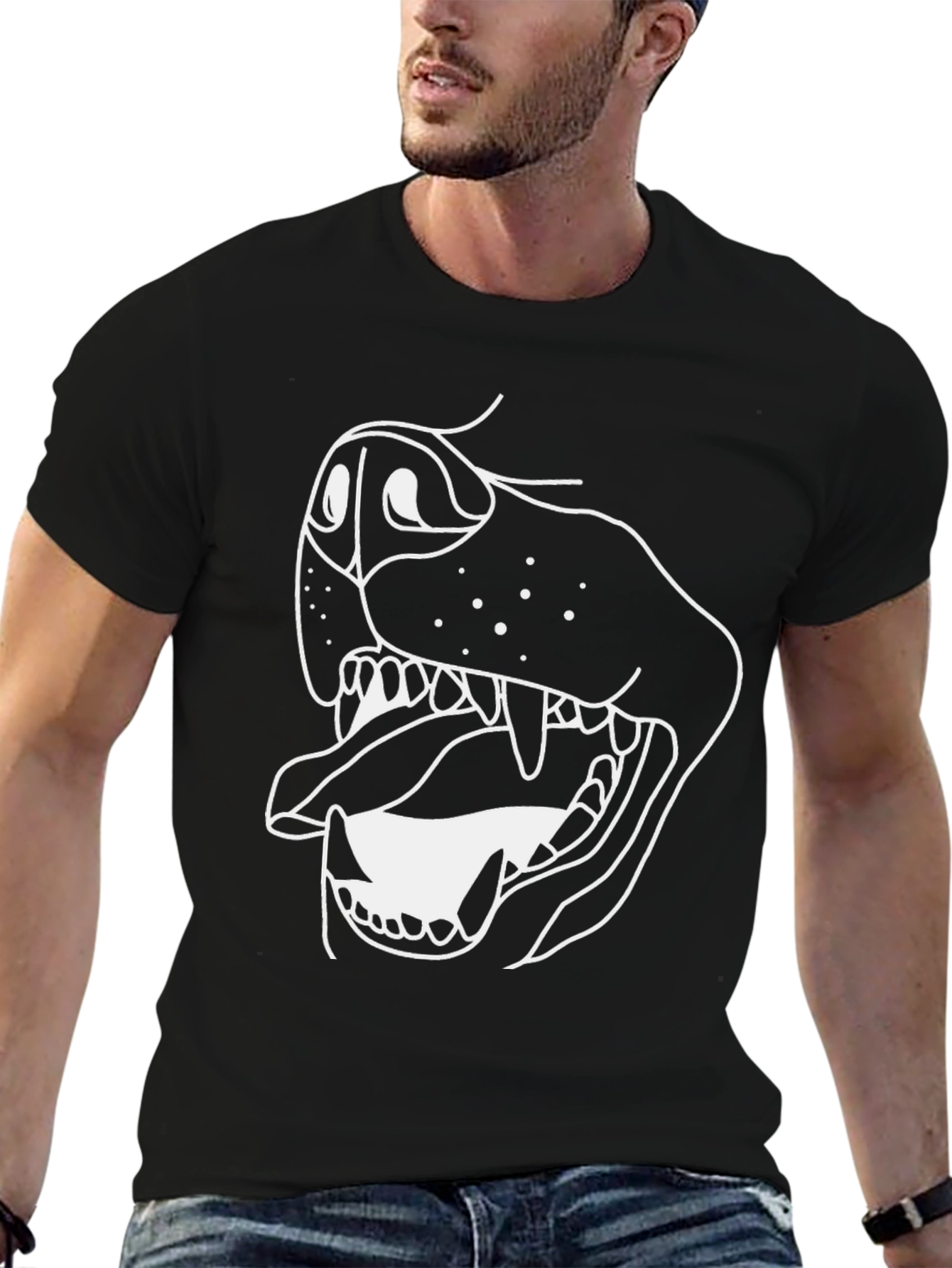 Dog Graphic Tee - Black