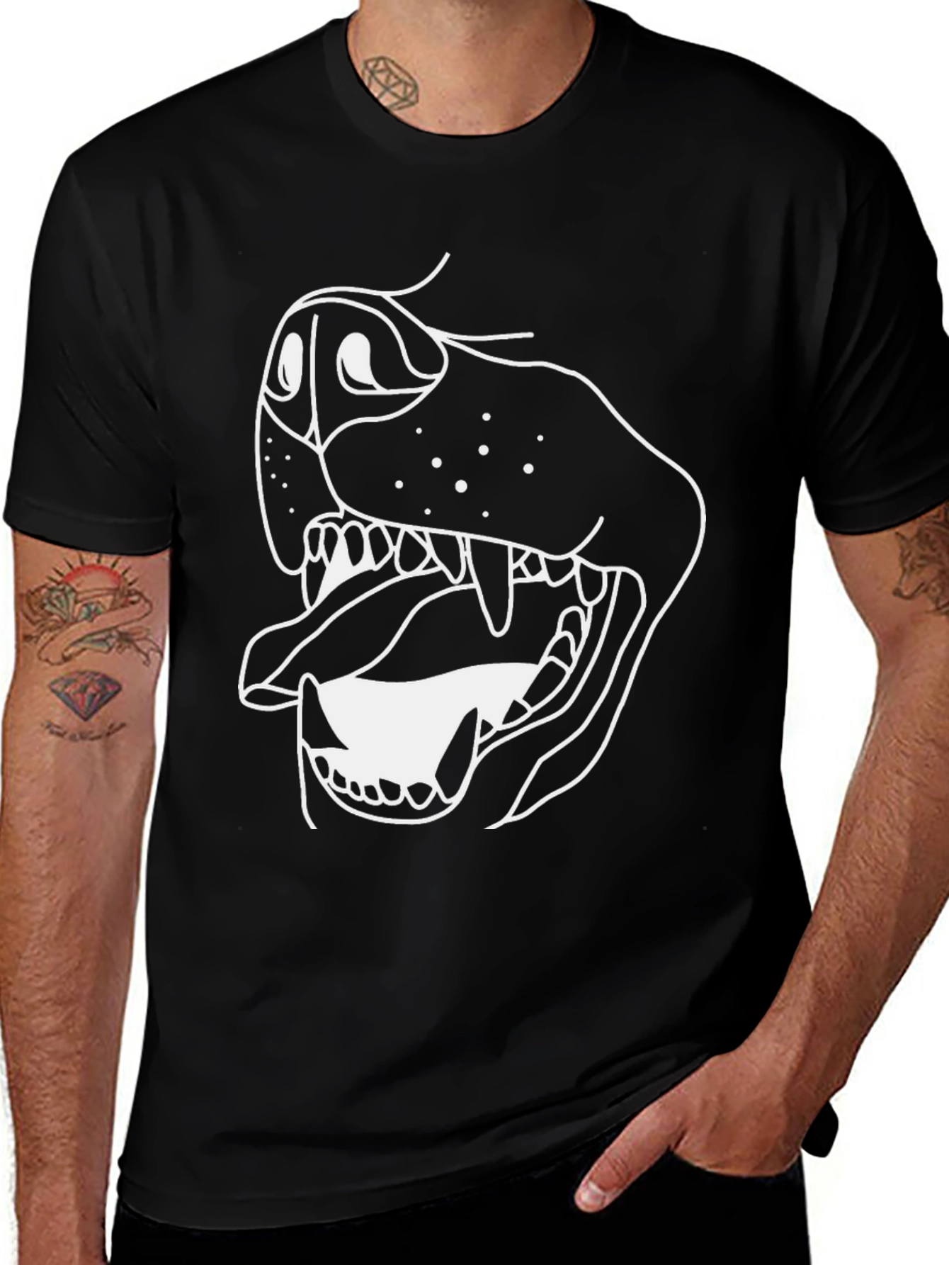 Dog Graphic Tee - Black