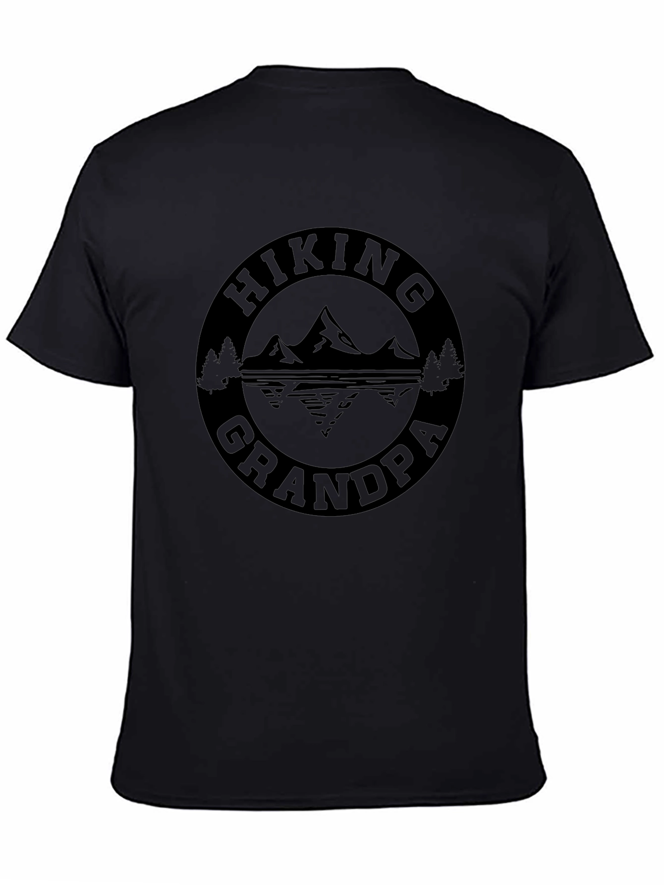 Hiking Grandpa Black Graphic T-Shirt