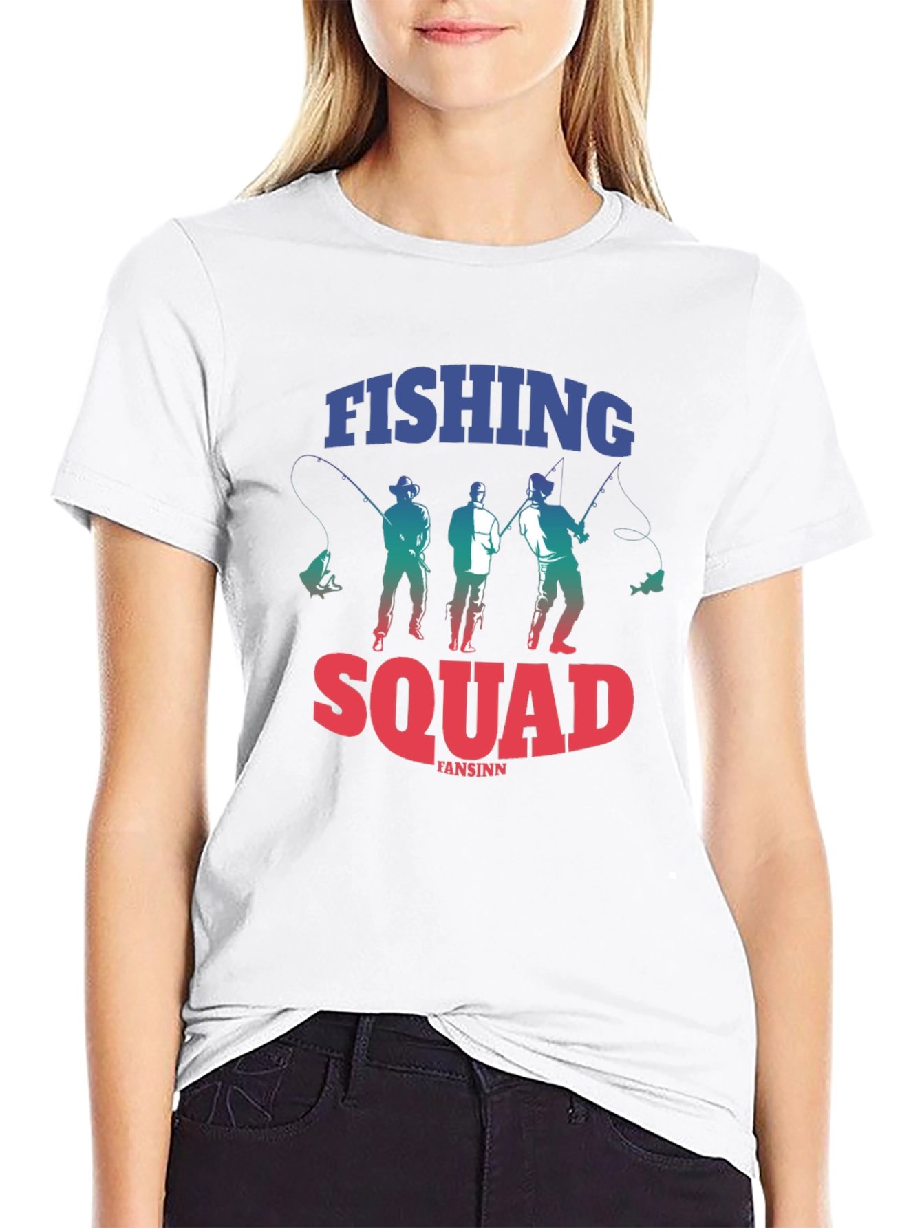 Fishing Squad Graphic Tee - Black Cotton T-Shirt