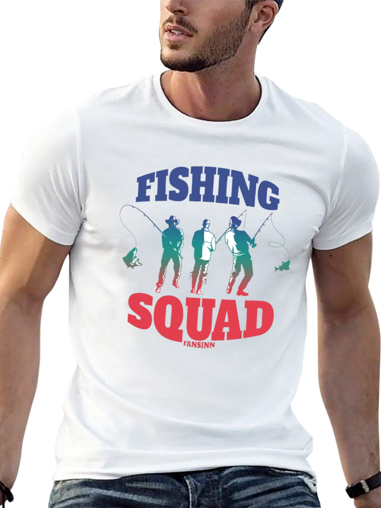 Fishing Squad Graphic Tee - Black Cotton T-Shirt