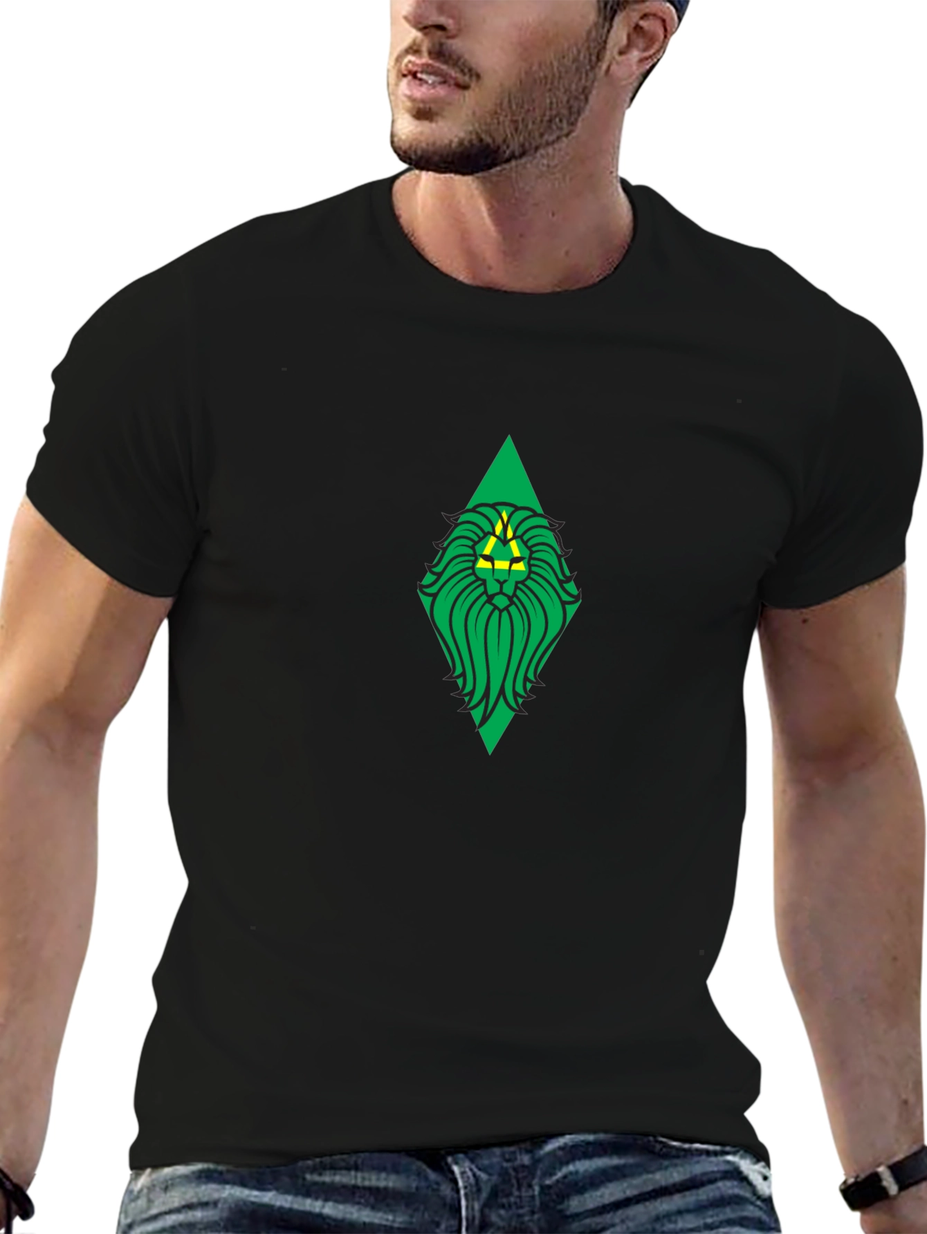 Lion Crest Graphic Tee - Black Casual Shirt