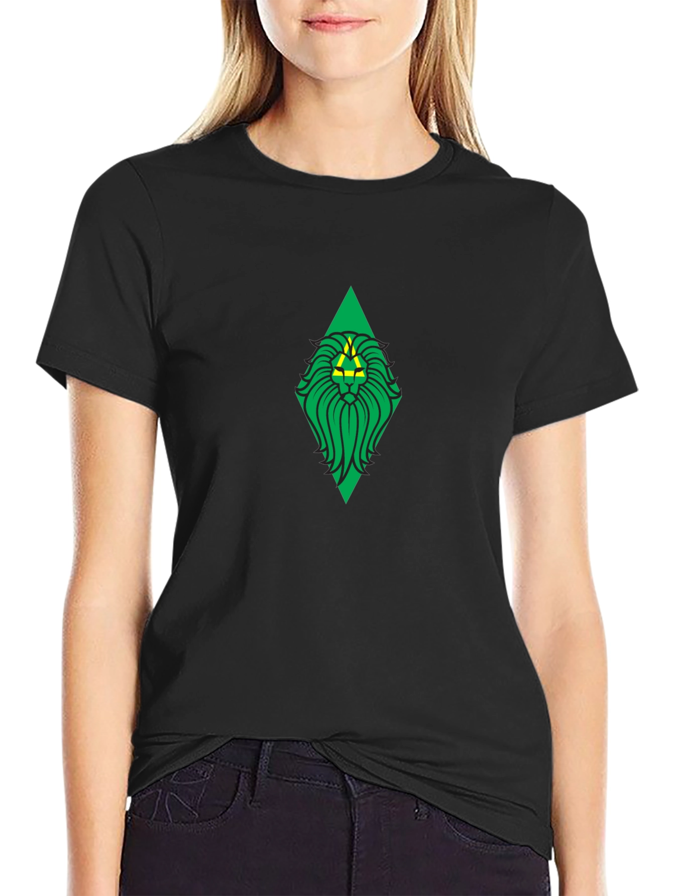 Lion Crest Graphic Tee - Black Casual Shirt