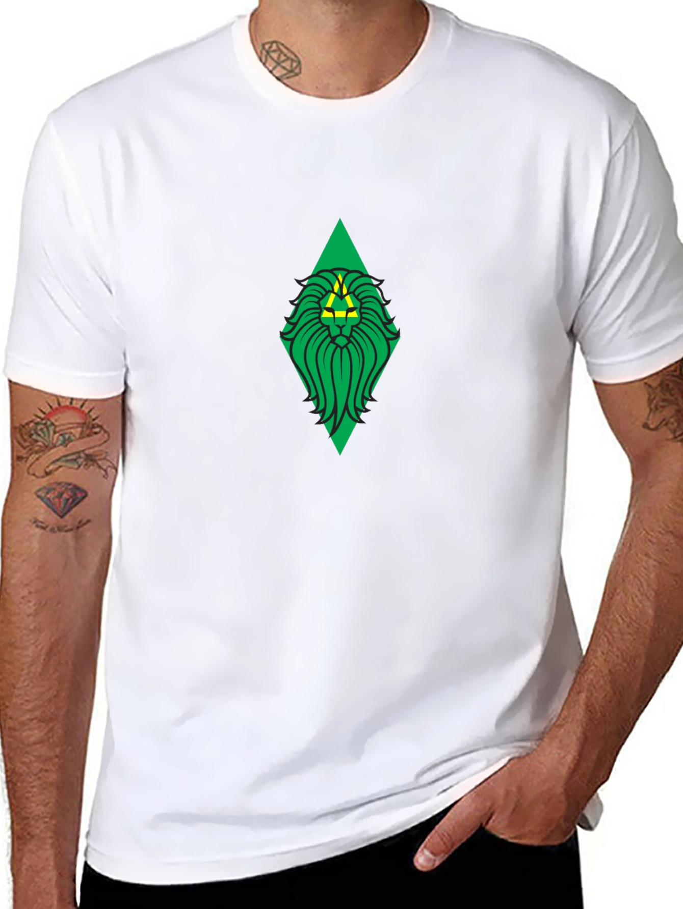 Lion Crest Graphic Tee - Black Casual Shirt