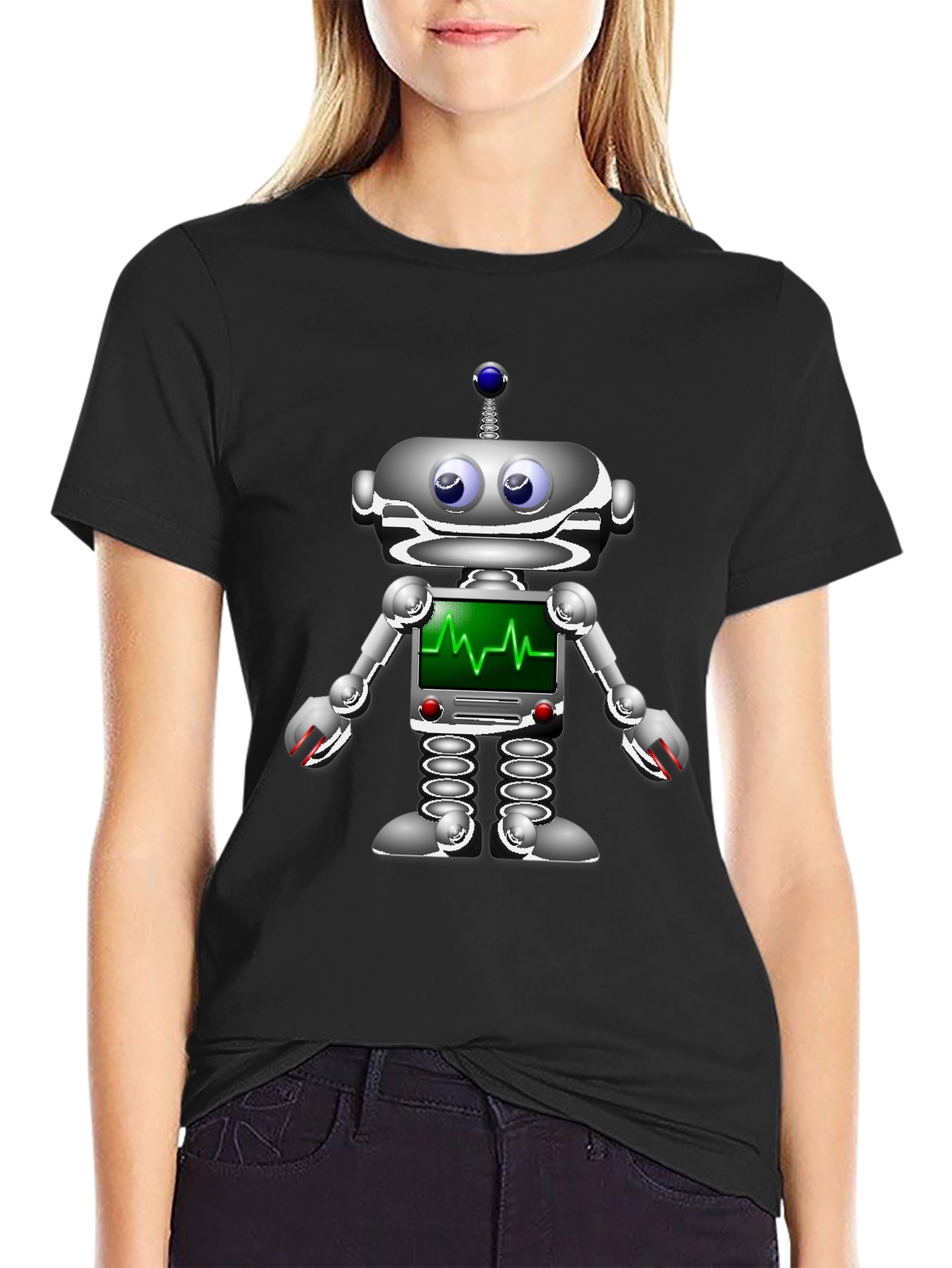 Robot Heartbeat Graphic T-Shirt