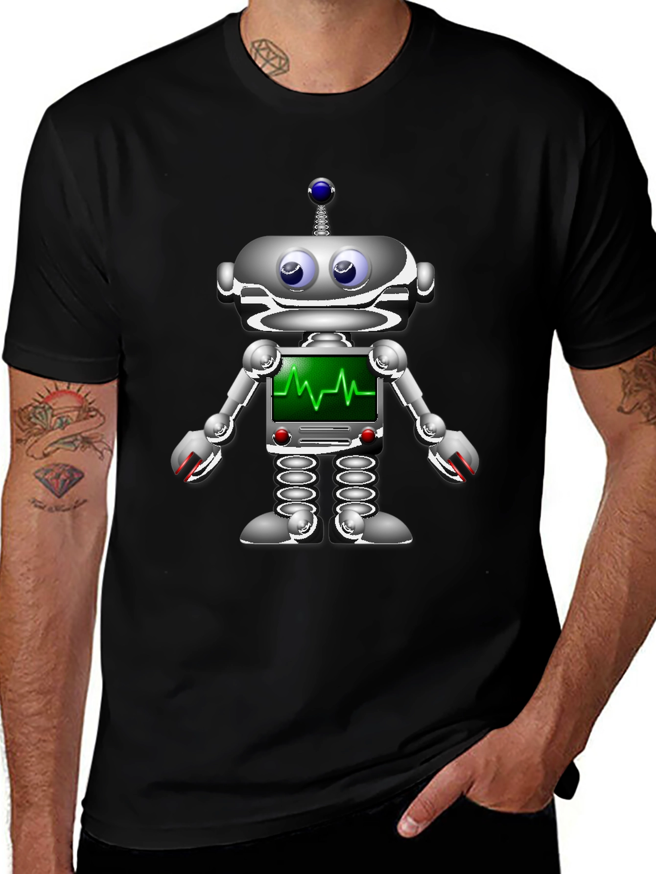 Robot Heartbeat Graphic T-Shirt
