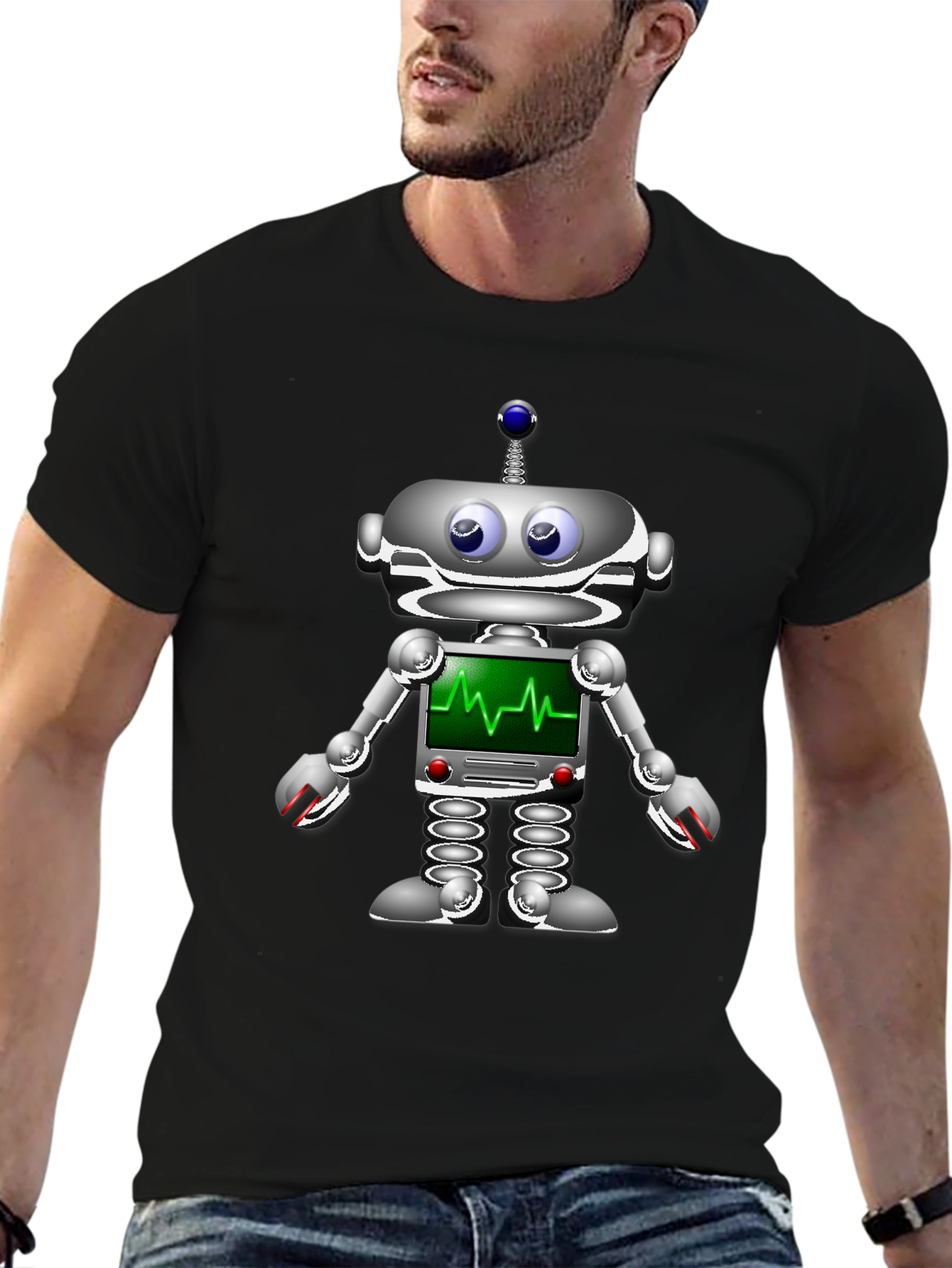 Robot Heartbeat Graphic T-Shirt