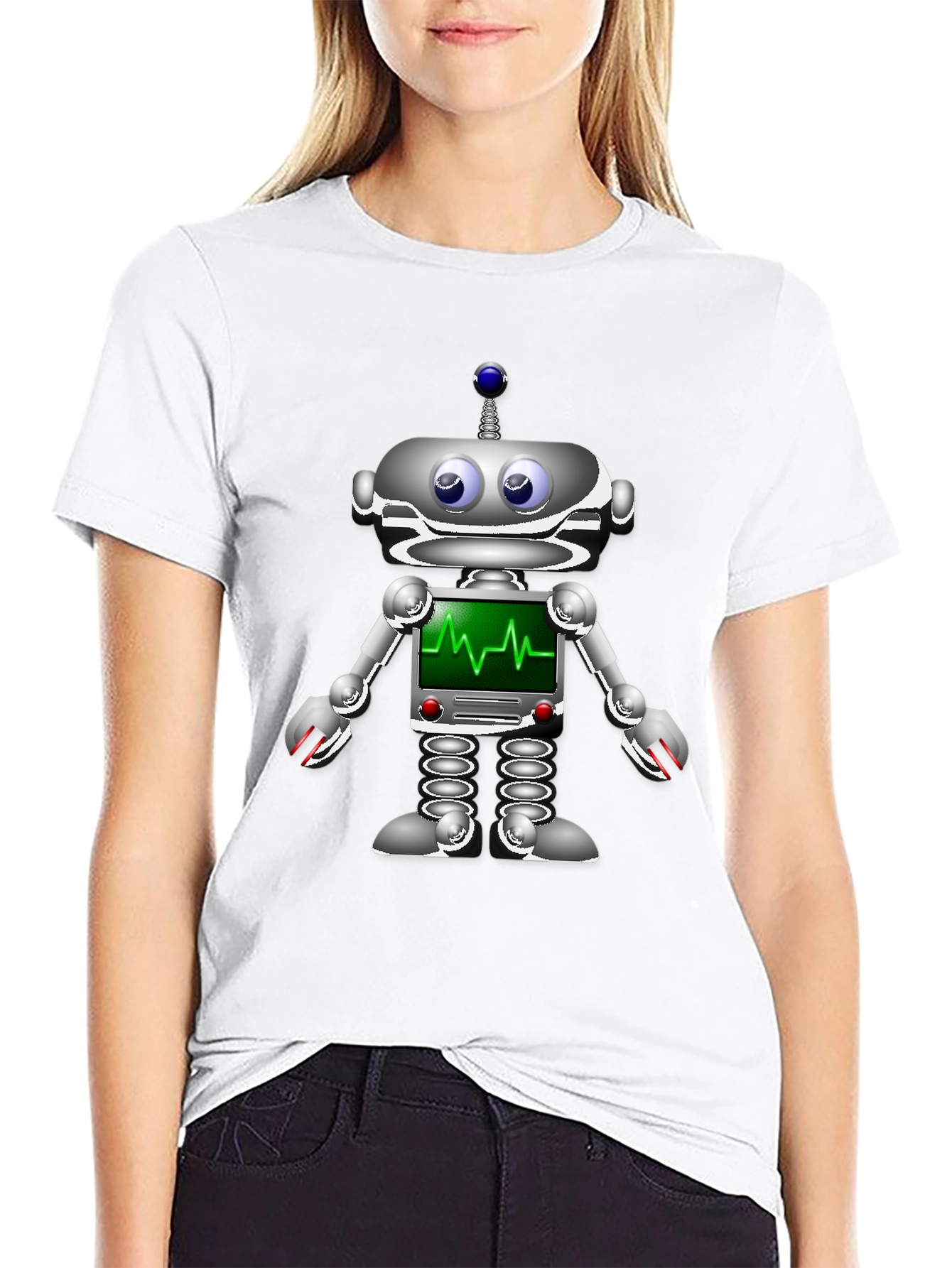 Robot Heartbeat Graphic T-Shirt