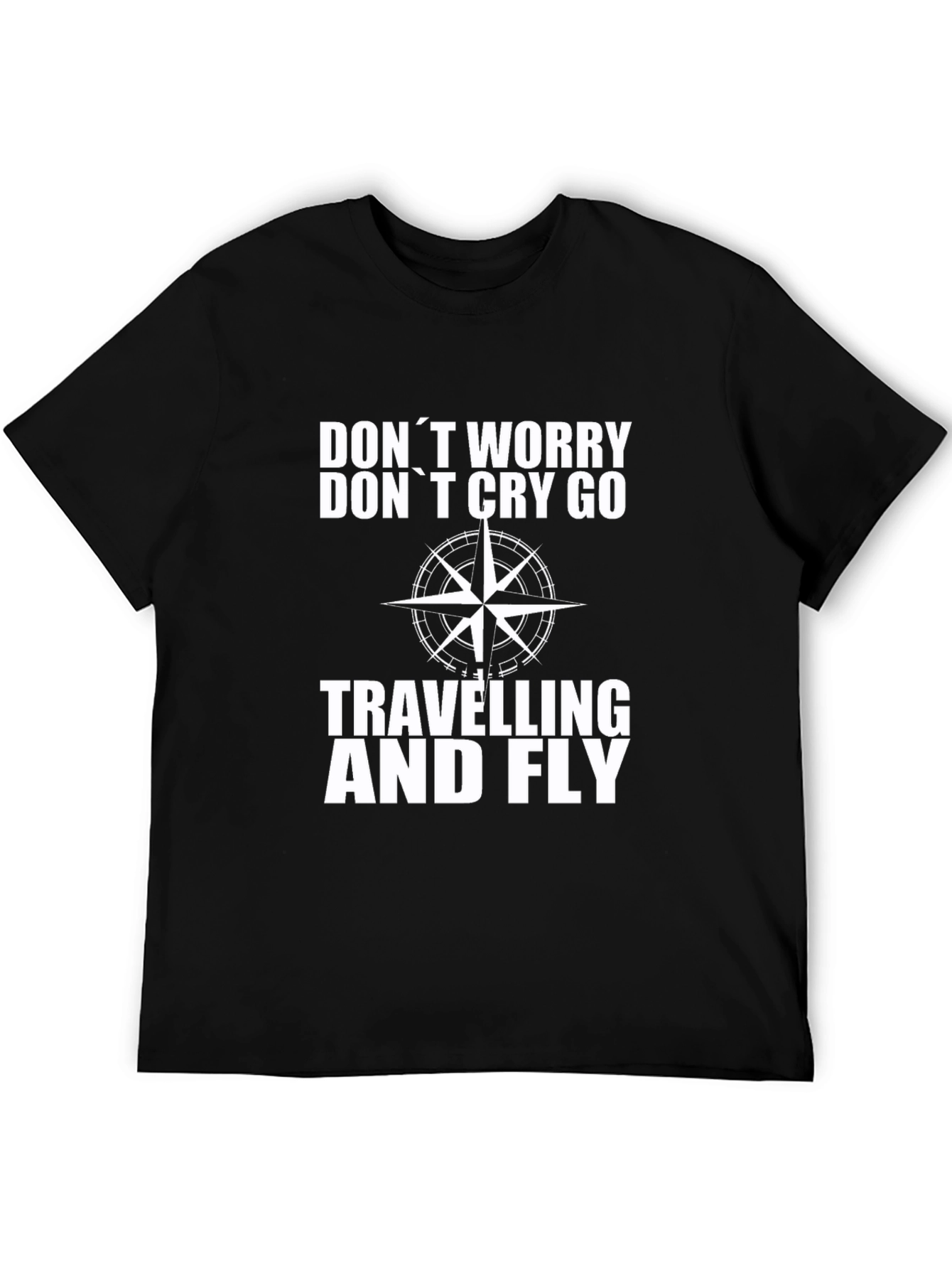 Dont Worry Black Graphic Travel T-Shirt