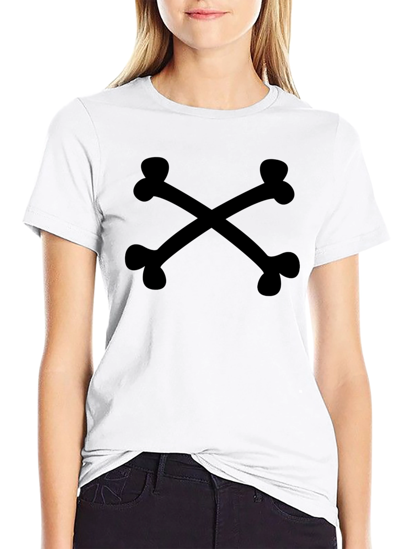 Crossbones Black Graphic Tee - Casual Style