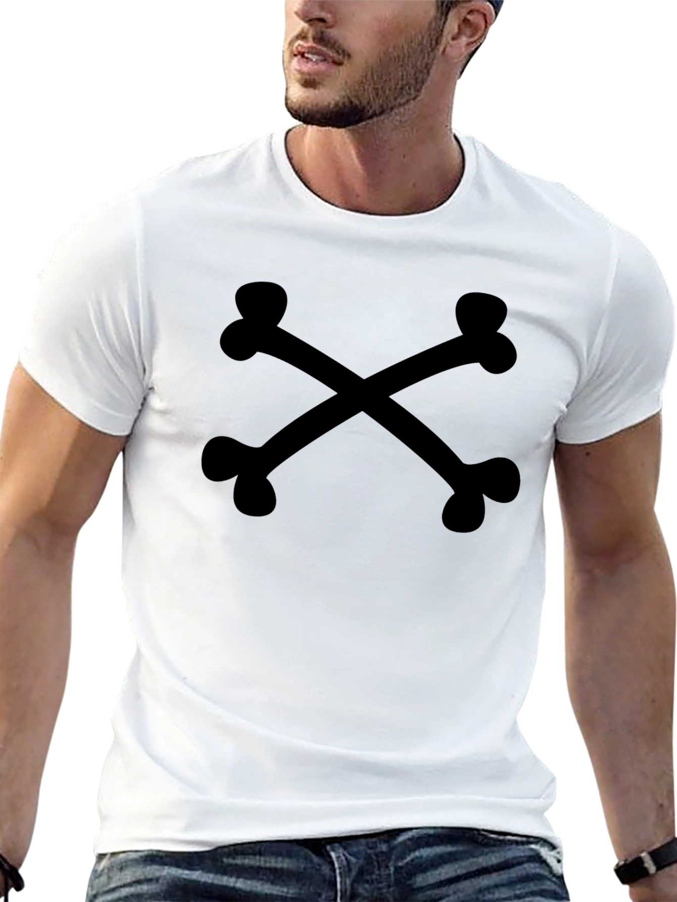 Crossbones Black Graphic Tee - Casual Style