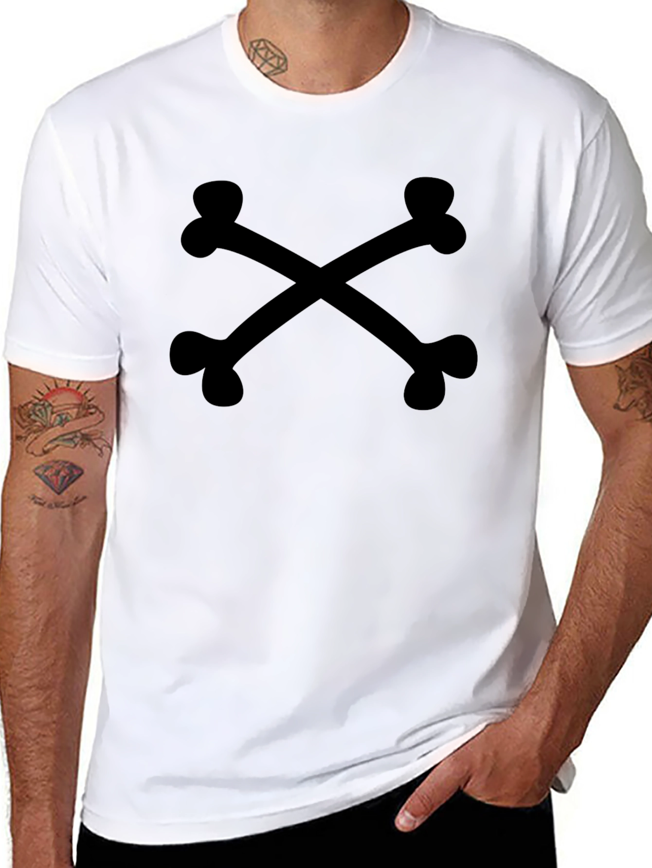 Crossbones Black Graphic Tee - Casual Style