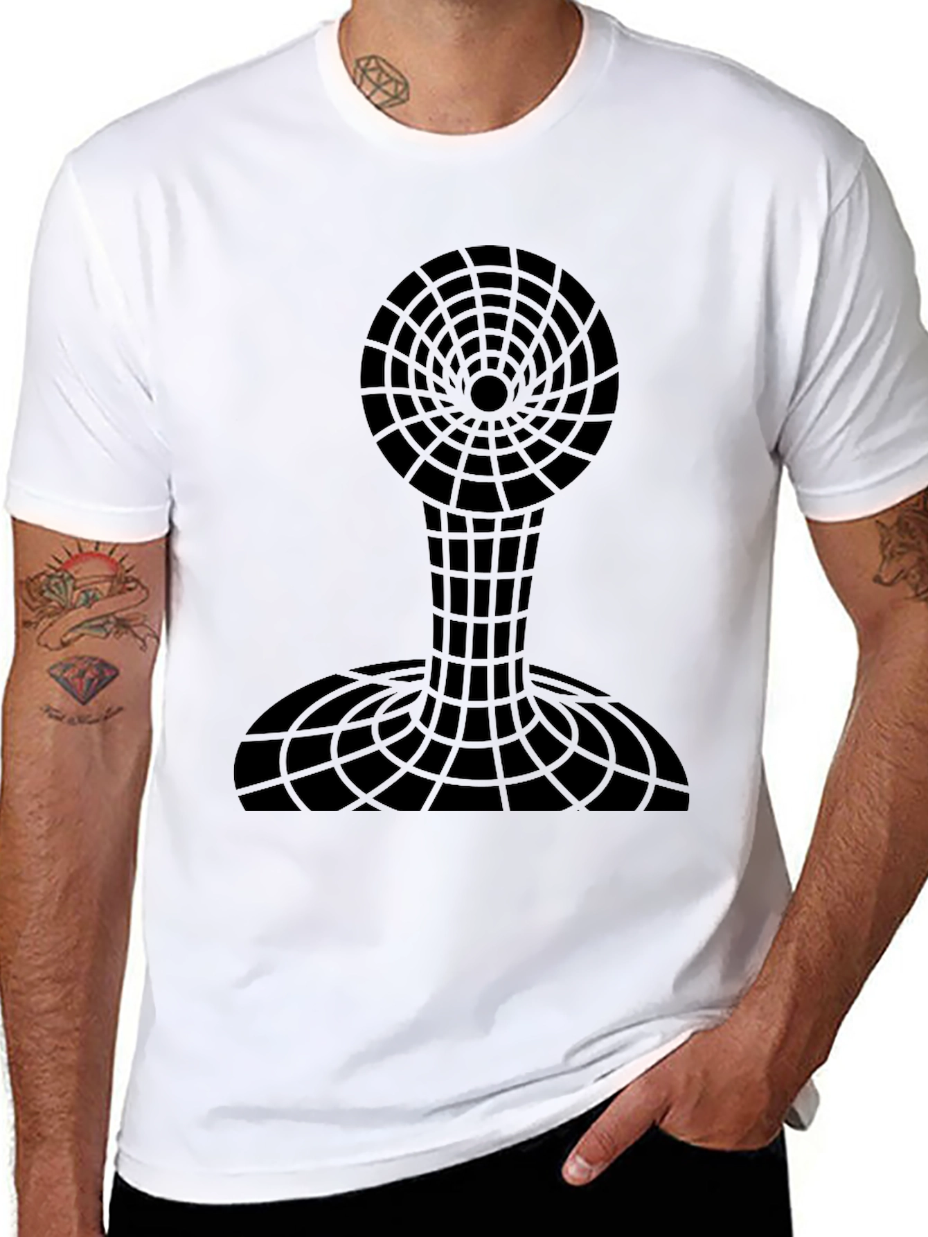 Black Hole Grid Graphic Tee