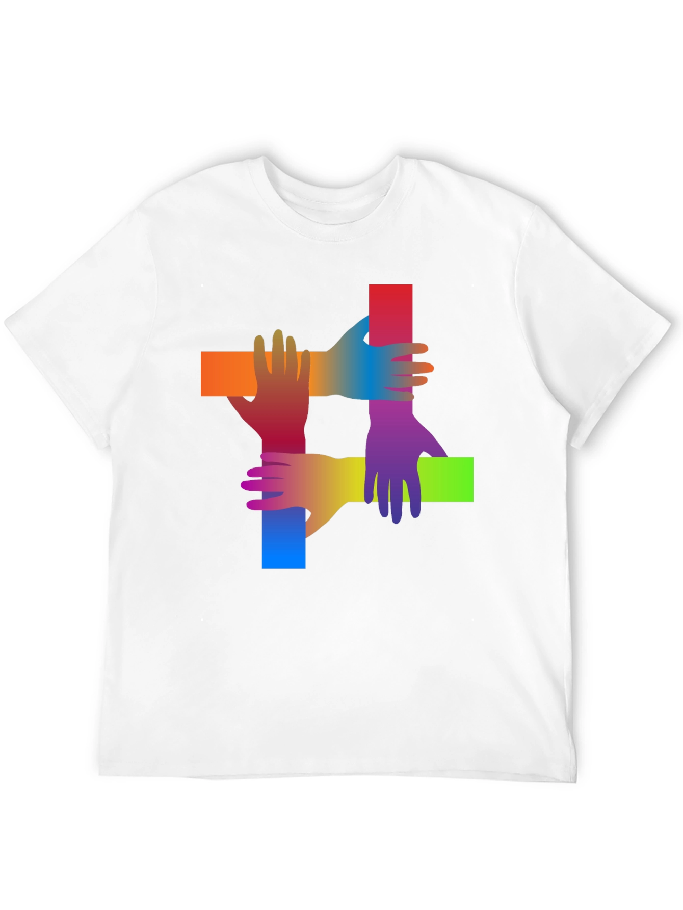 Rainbow Hand Graphic Black T-Shirt