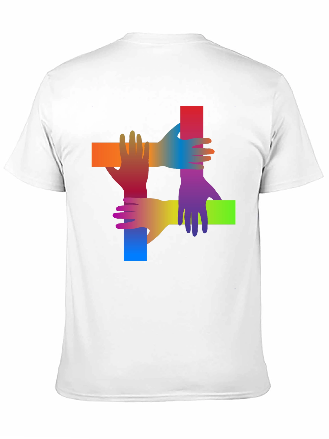 Rainbow Hand Graphic Black T-Shirt
