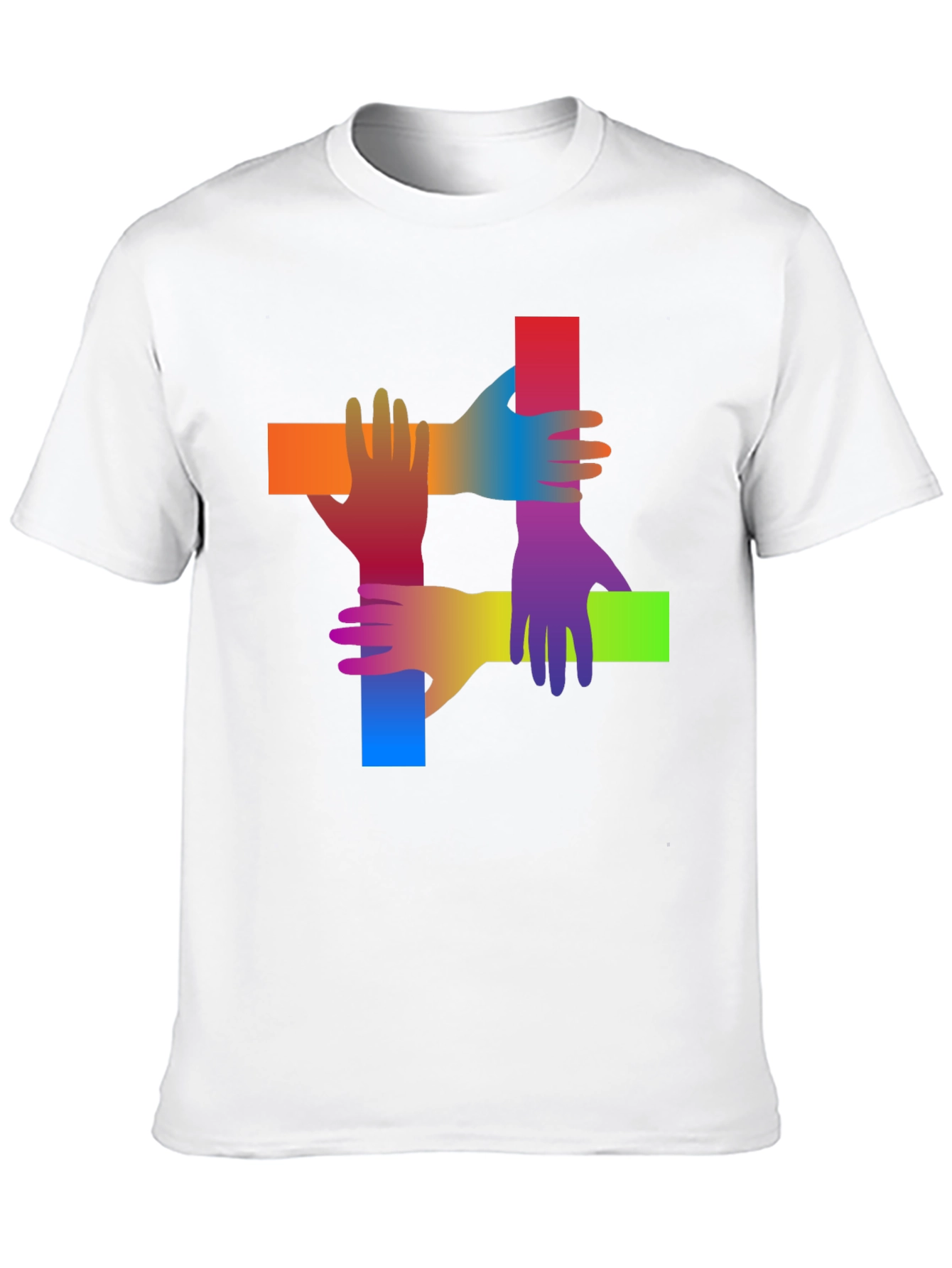 Rainbow Hand Graphic Black T-Shirt