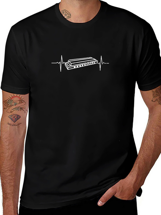 Harmonica Heartbeat T-Shirt - Music Lover Tee