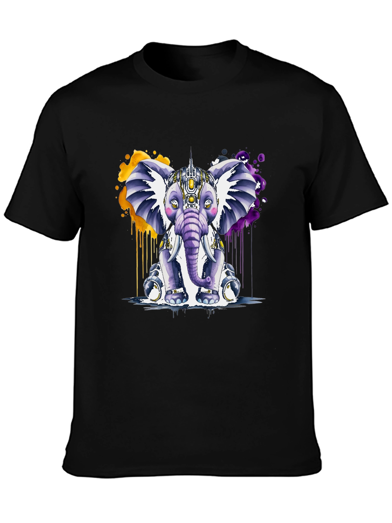 Cyberpunk Elephant Graphic T-Shirt - Unique Design